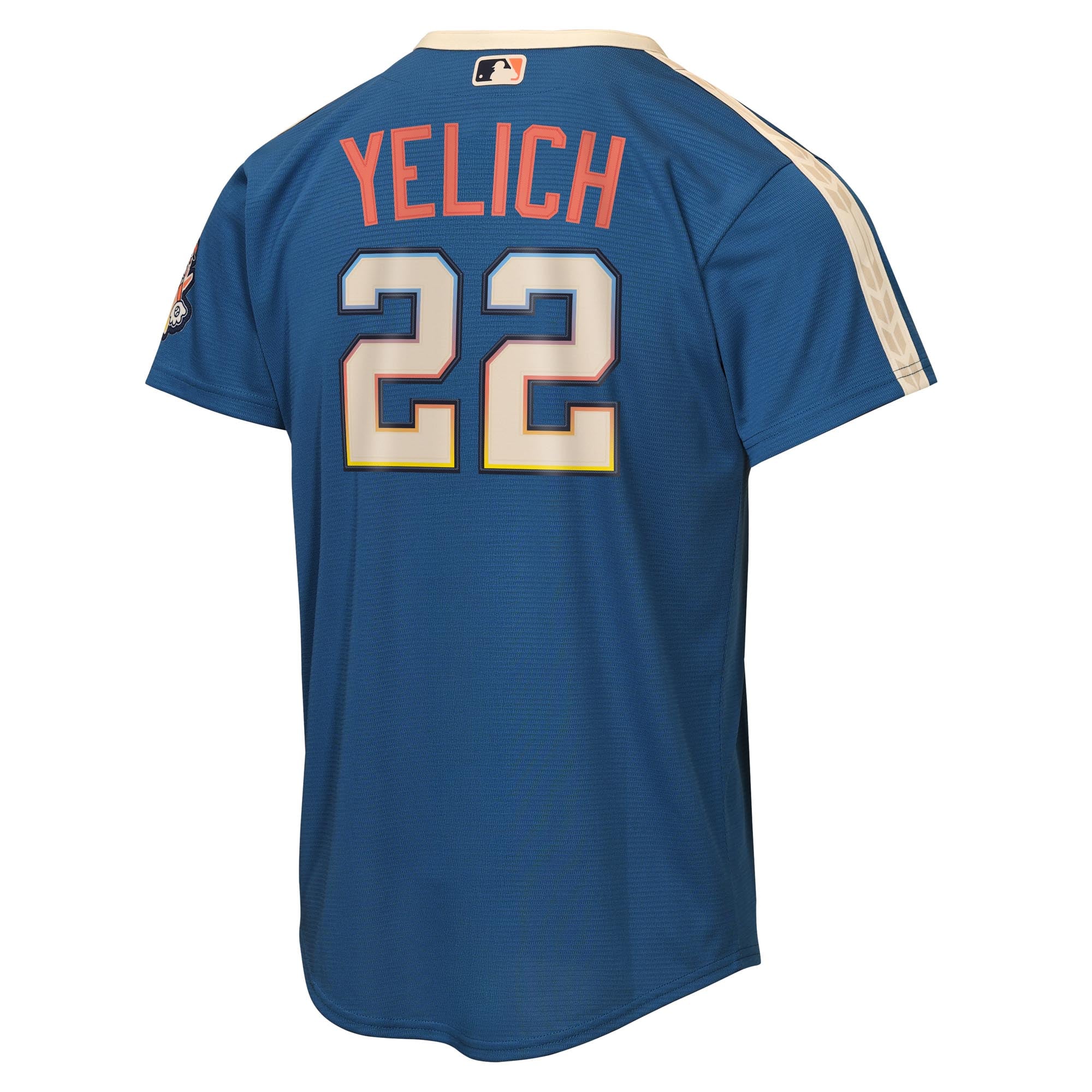 Christian Yelich Milwaukee Brewers Youth 2026 City Connect Stadium Jersey - Mineral Blue - Image 4