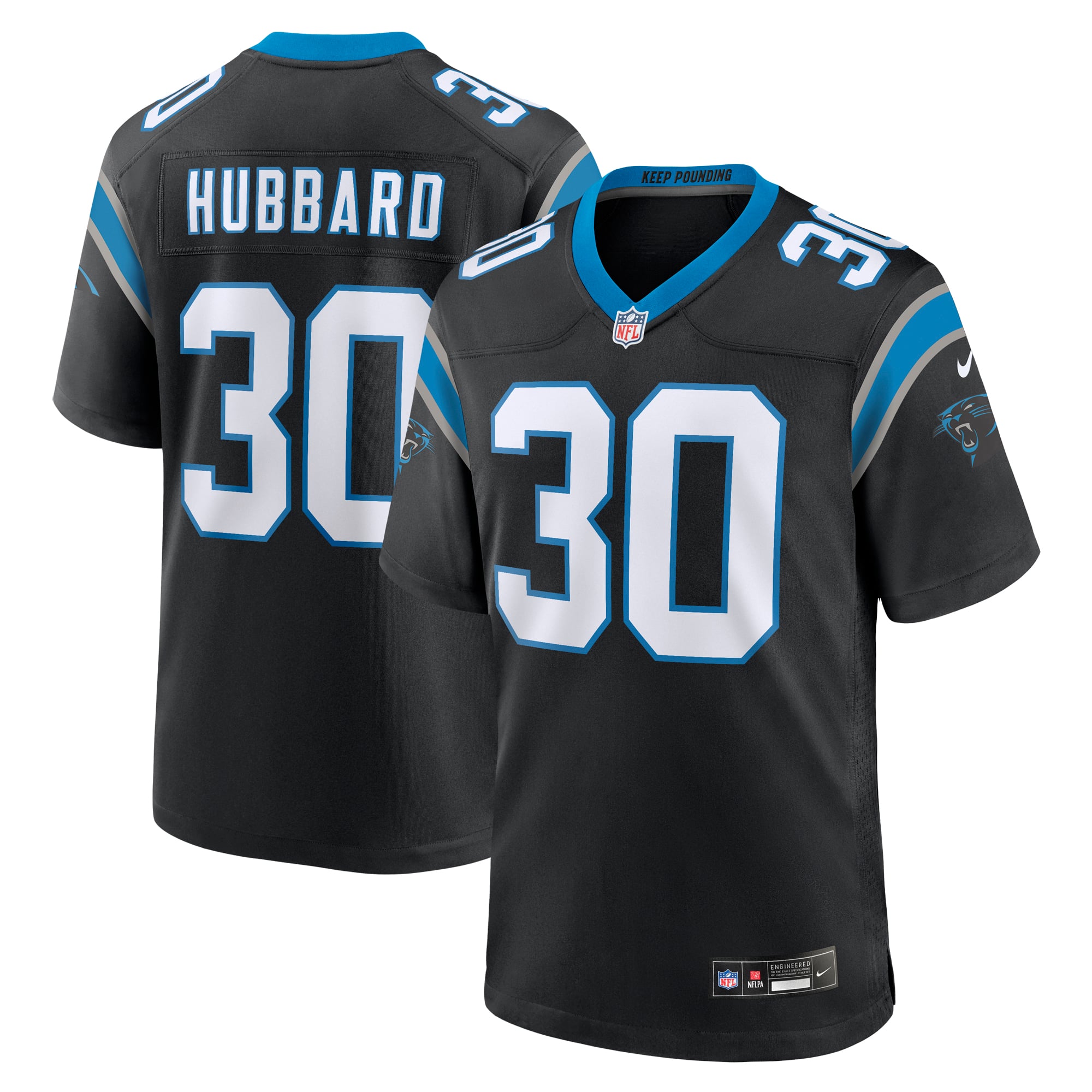 Chuba Hubbard Carolina Panthers Alternate Game Jersey - Black - Image 2