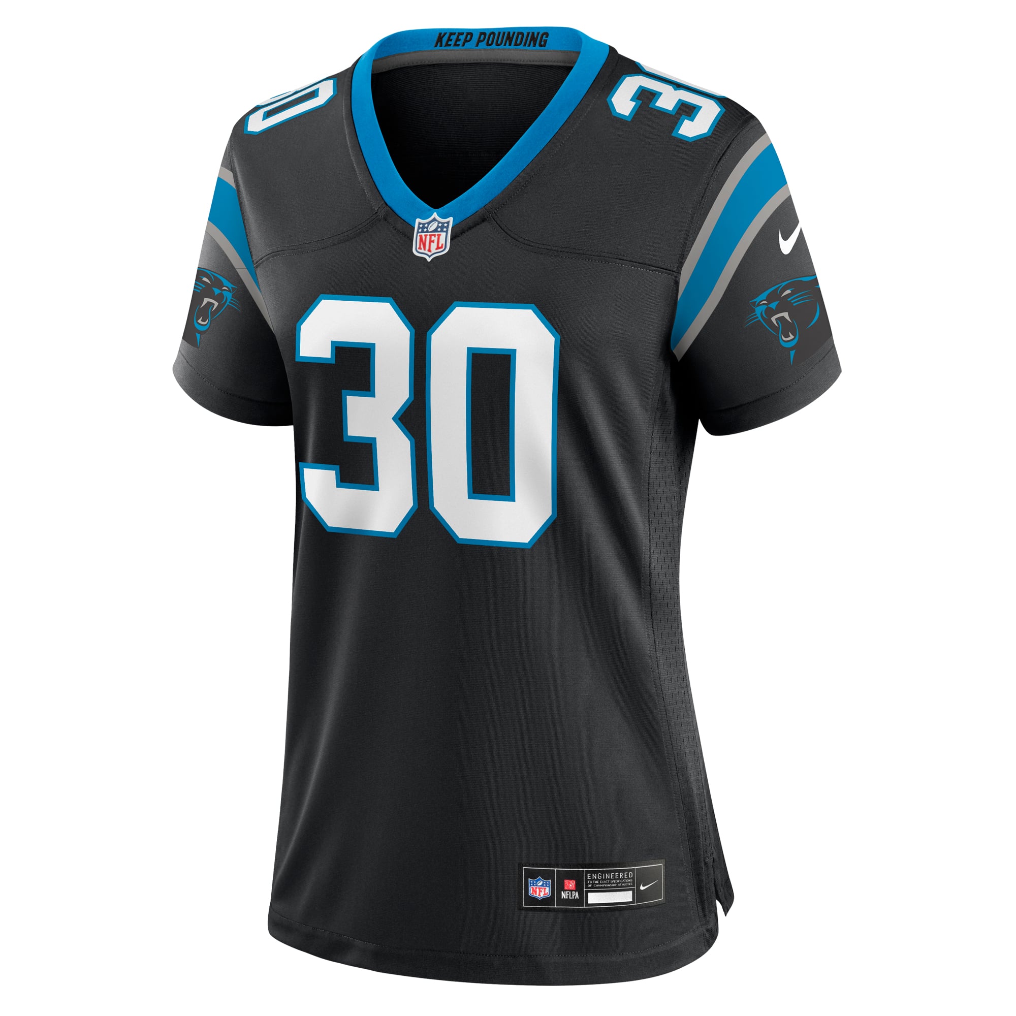 Chuba Hubbard Carolina Panthers Women's Alternate Game Jersey - Blue - Black - Image 3