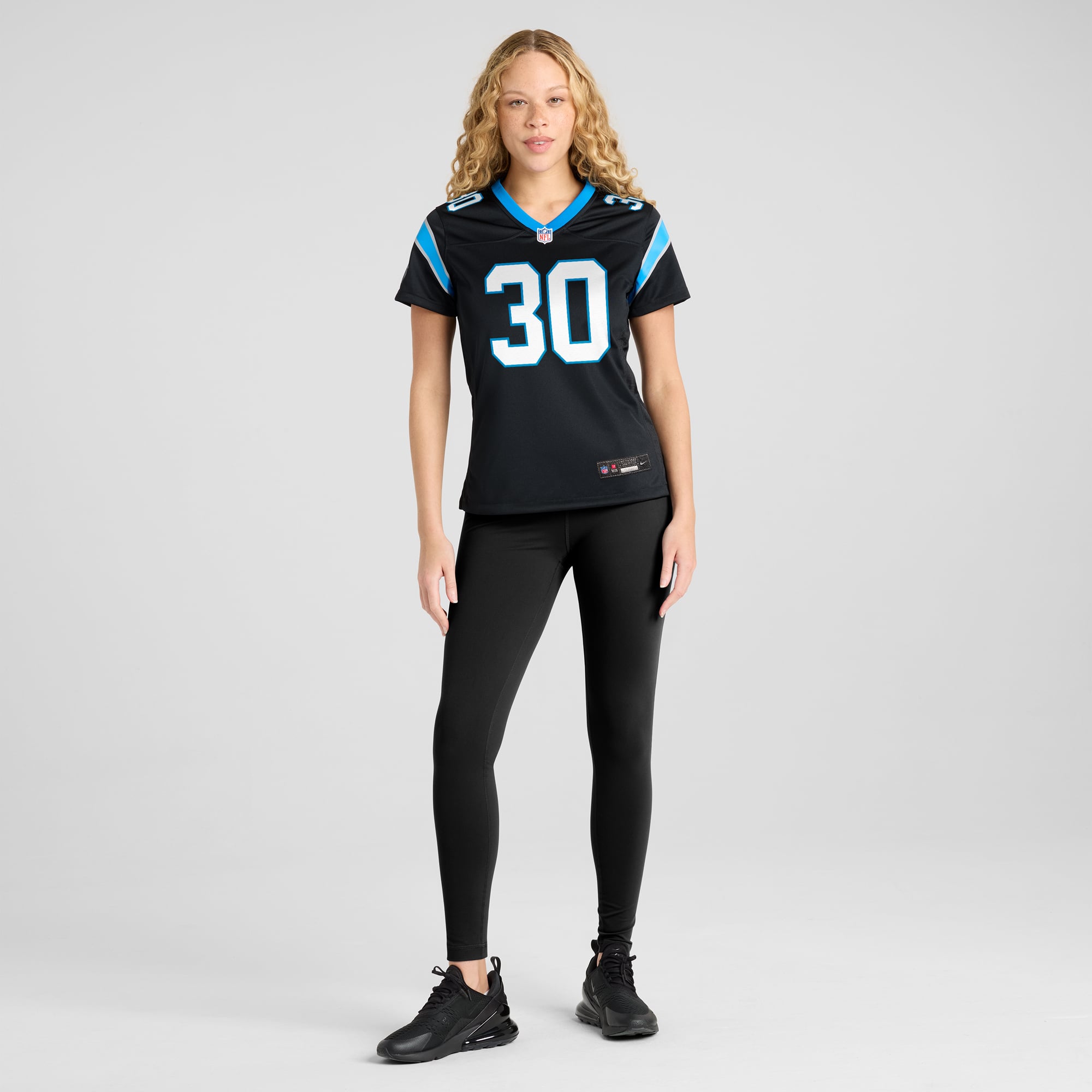 Chuba Hubbard Carolina Panthers Women's Alternate Game Jersey - Blue - Black - Image 5