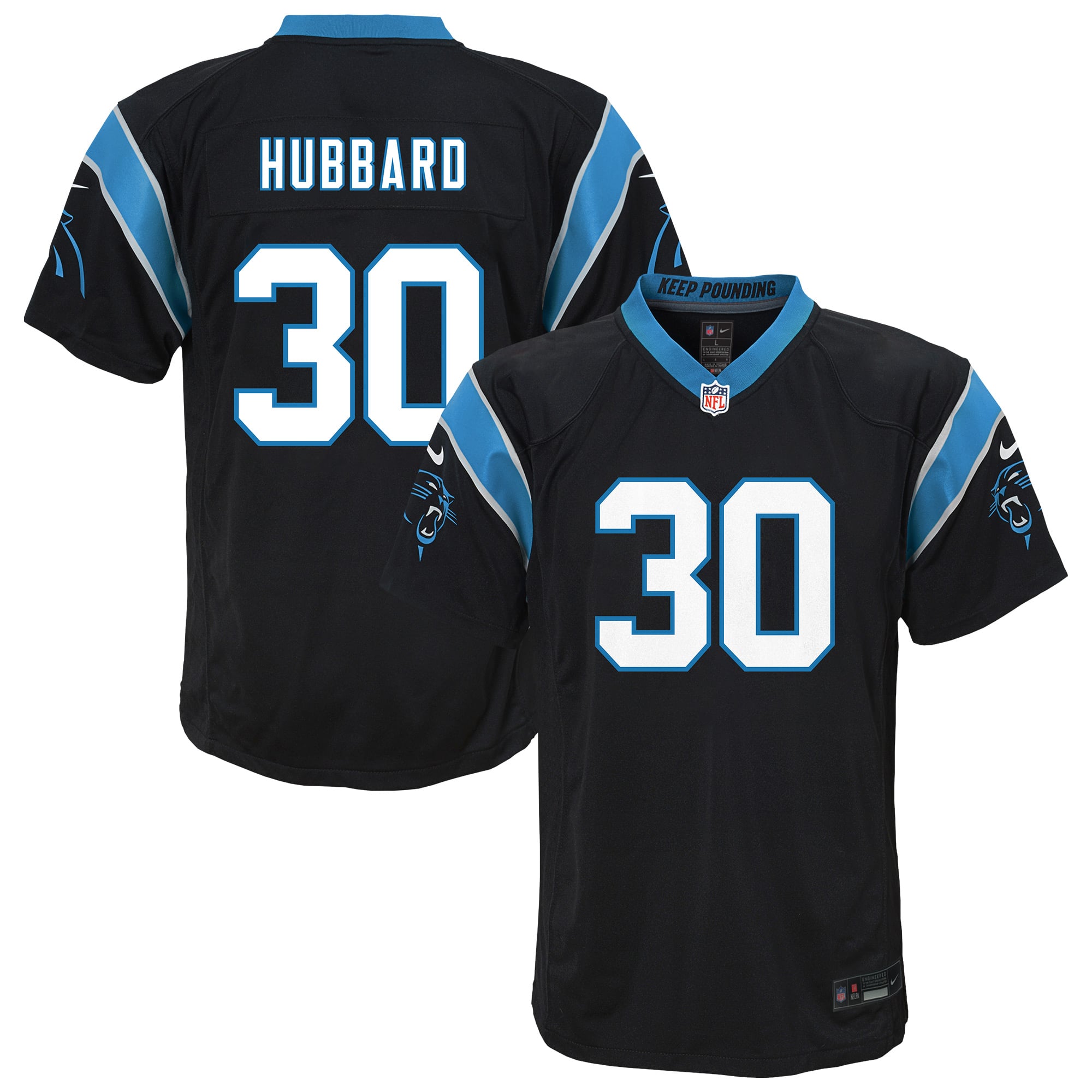 Chuba Hubbard Carolina Panthers Youth Team Game Jersey - Black - Image 2