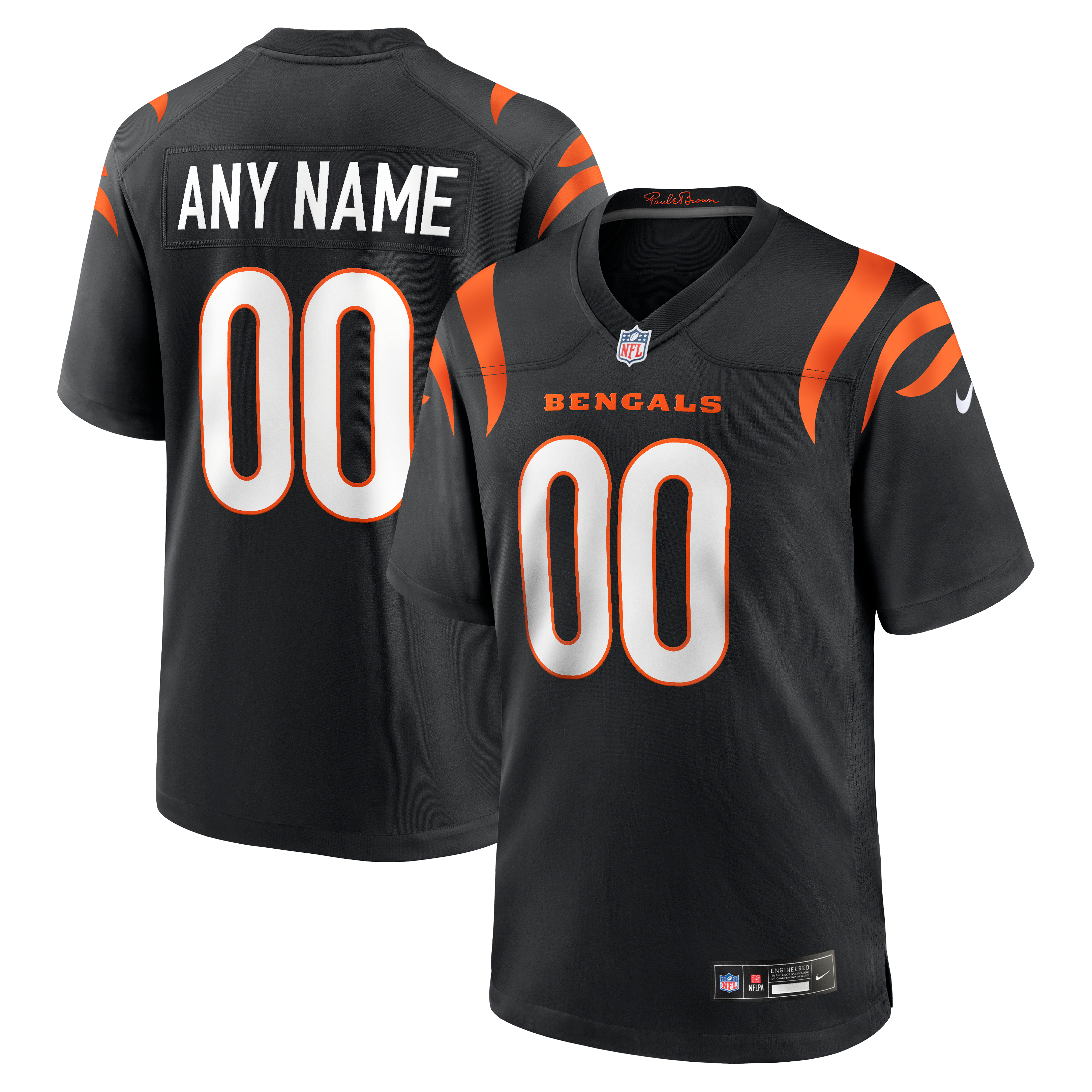 Cincinnati Bengals Alternate Game Custom Jersey - Black - Image 2