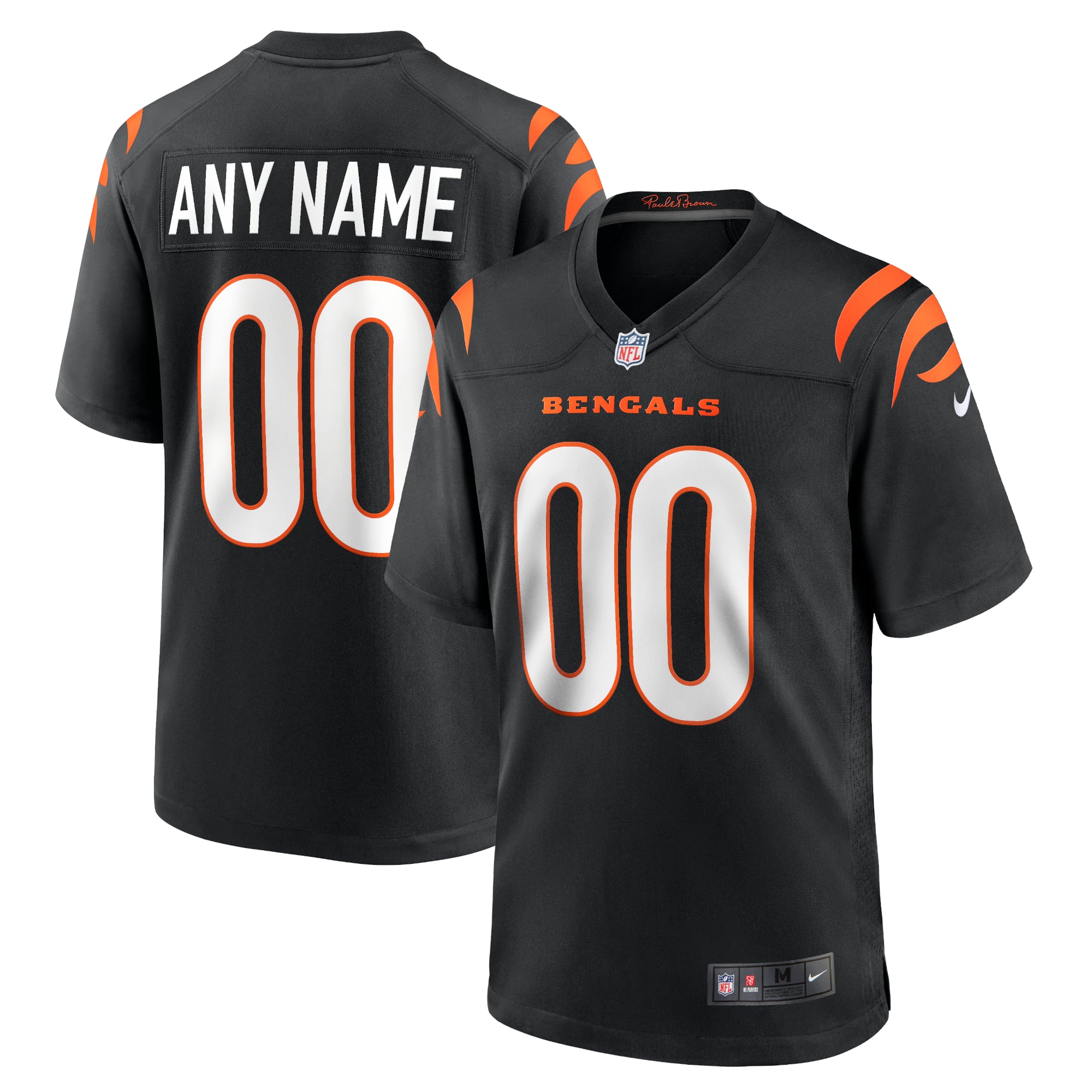 Cincinnati Bengals Youth Logo Game Custom Jersey - Black - Image 2