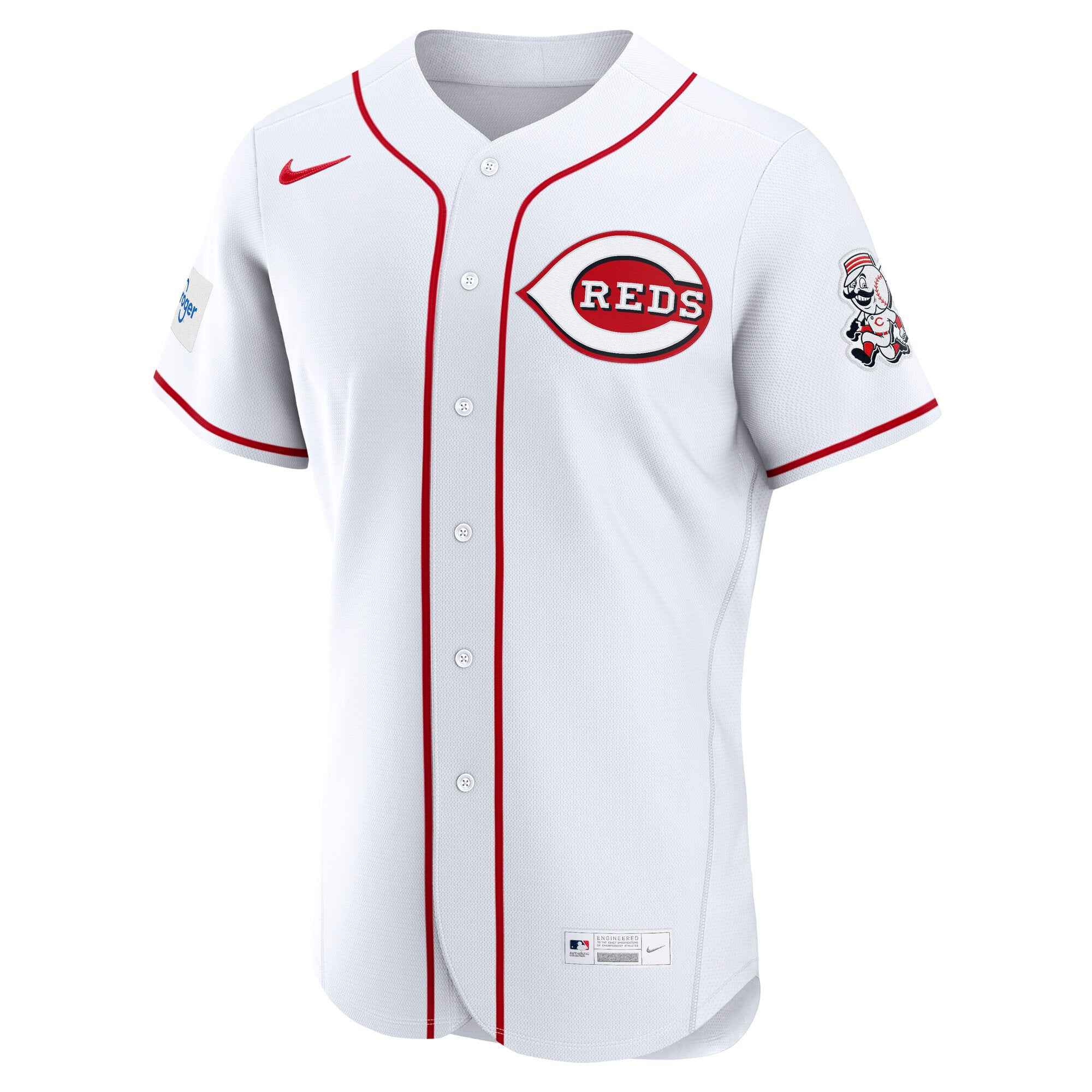 Cincinnati Reds Home Sponsor Patch Jersey - White - Image 3