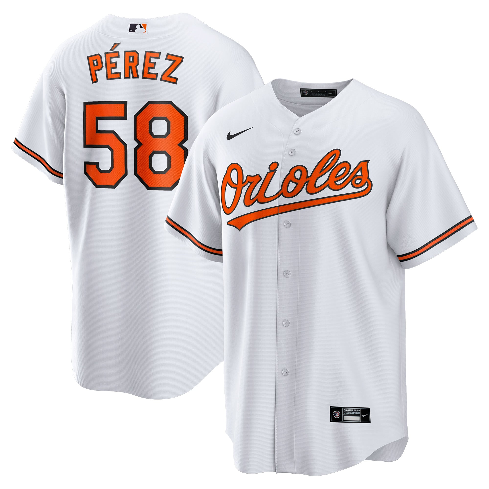 Cionel Pérez Baltimore Orioles Home Player Jersey - White - Image 2