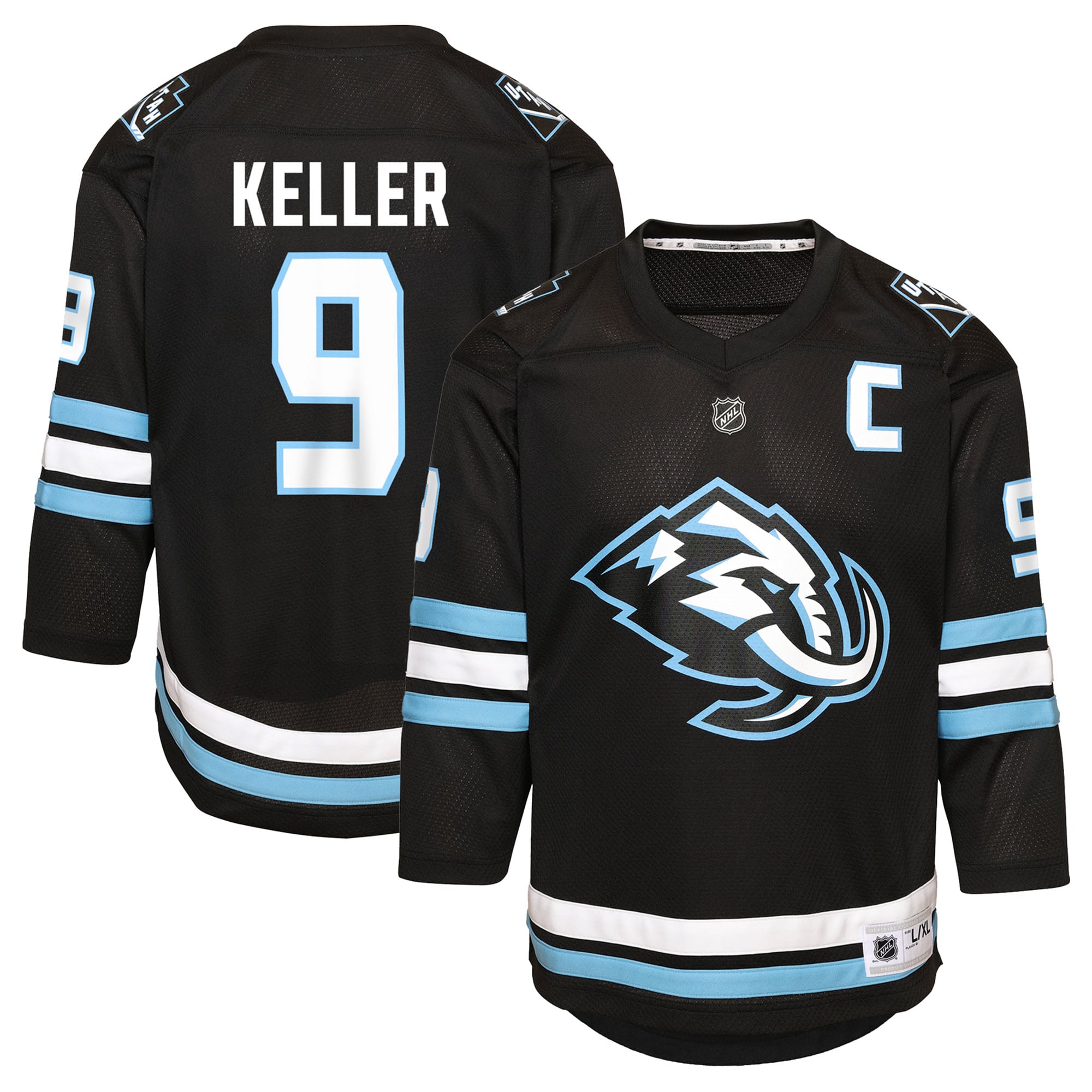 Clayton Keller Utah Mammoth Youth Home Player Jersey - Black - Image 2
