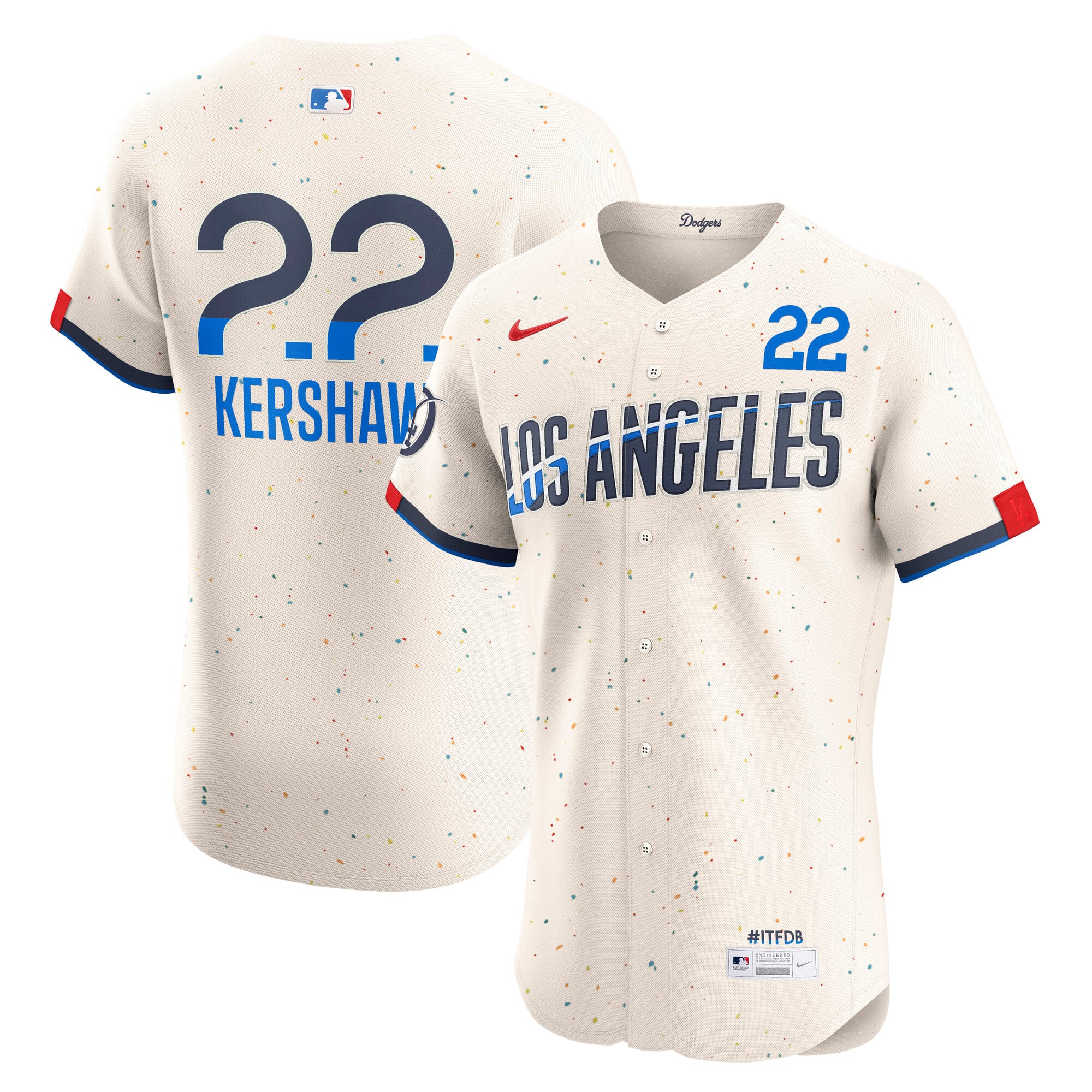 Clayton Kershaw Los Angeles Dodgers City Connect Elite Jersey - Cream - Image 2