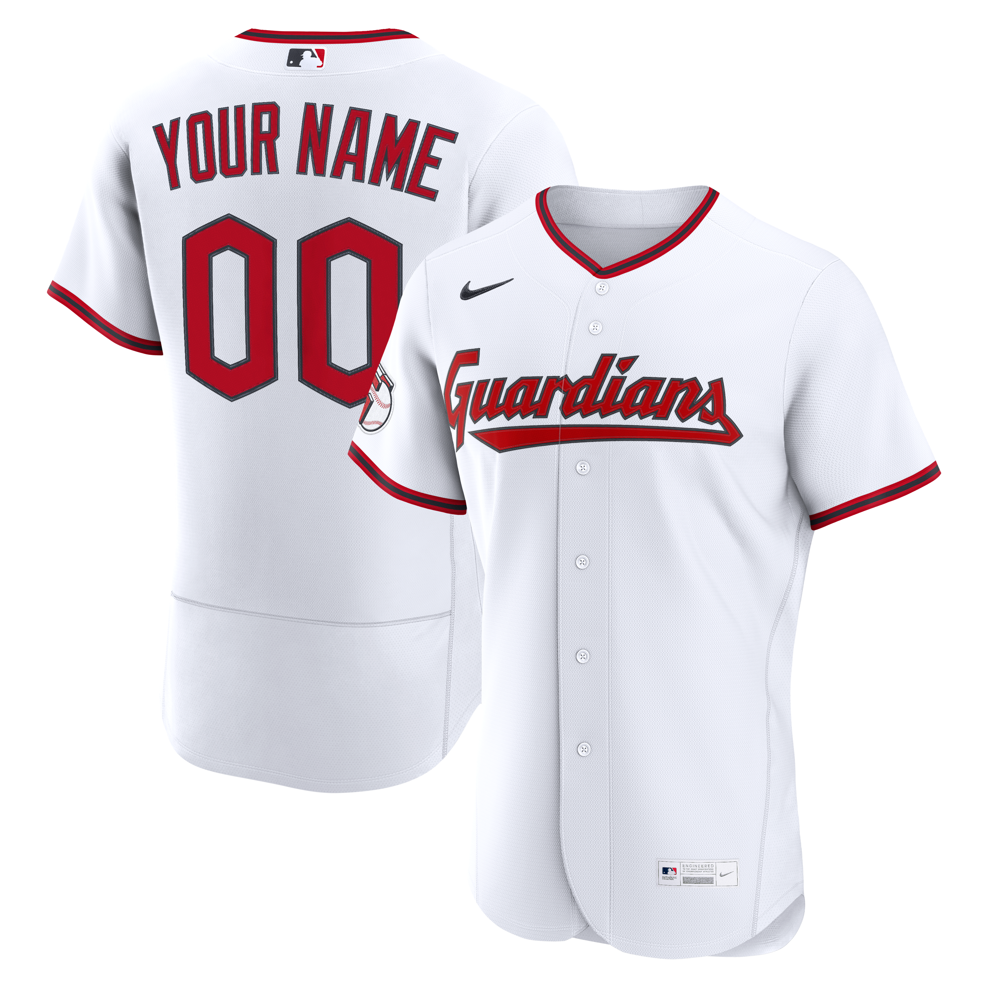 Cleveland Guardians Home Custom Jersey - White - Image 2