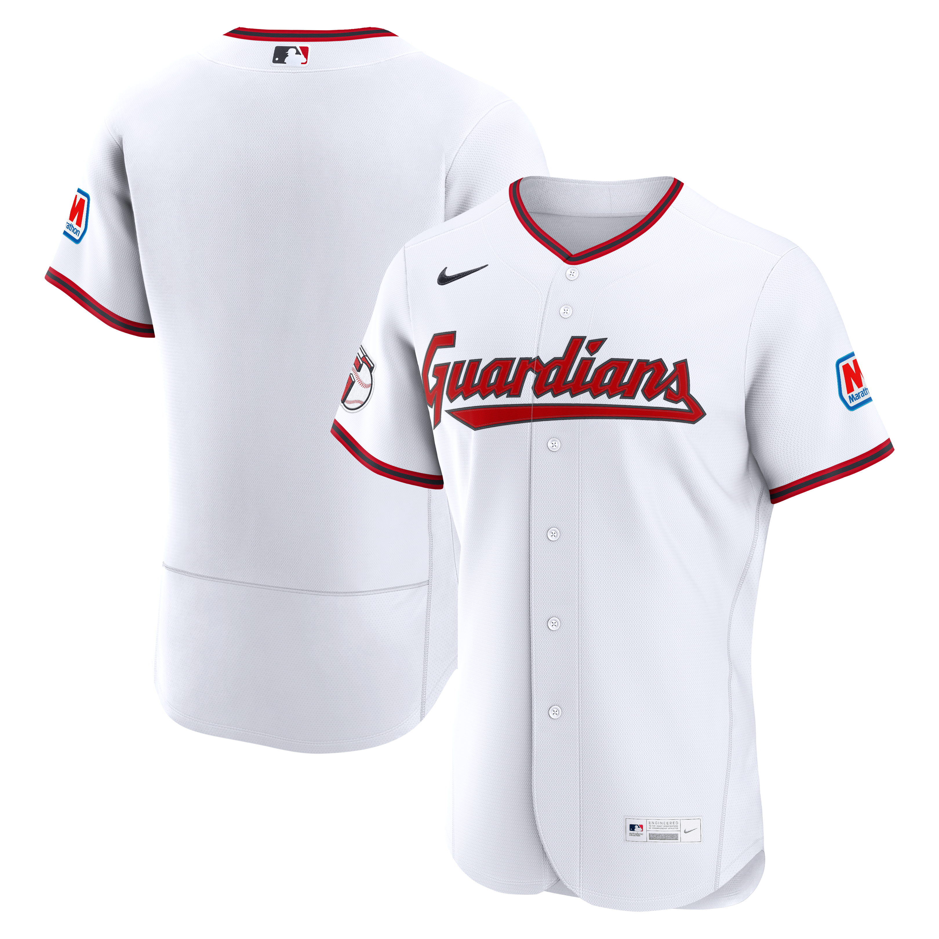 Cleveland Guardians Home Sponsor Patch Jersey - White - Image 2