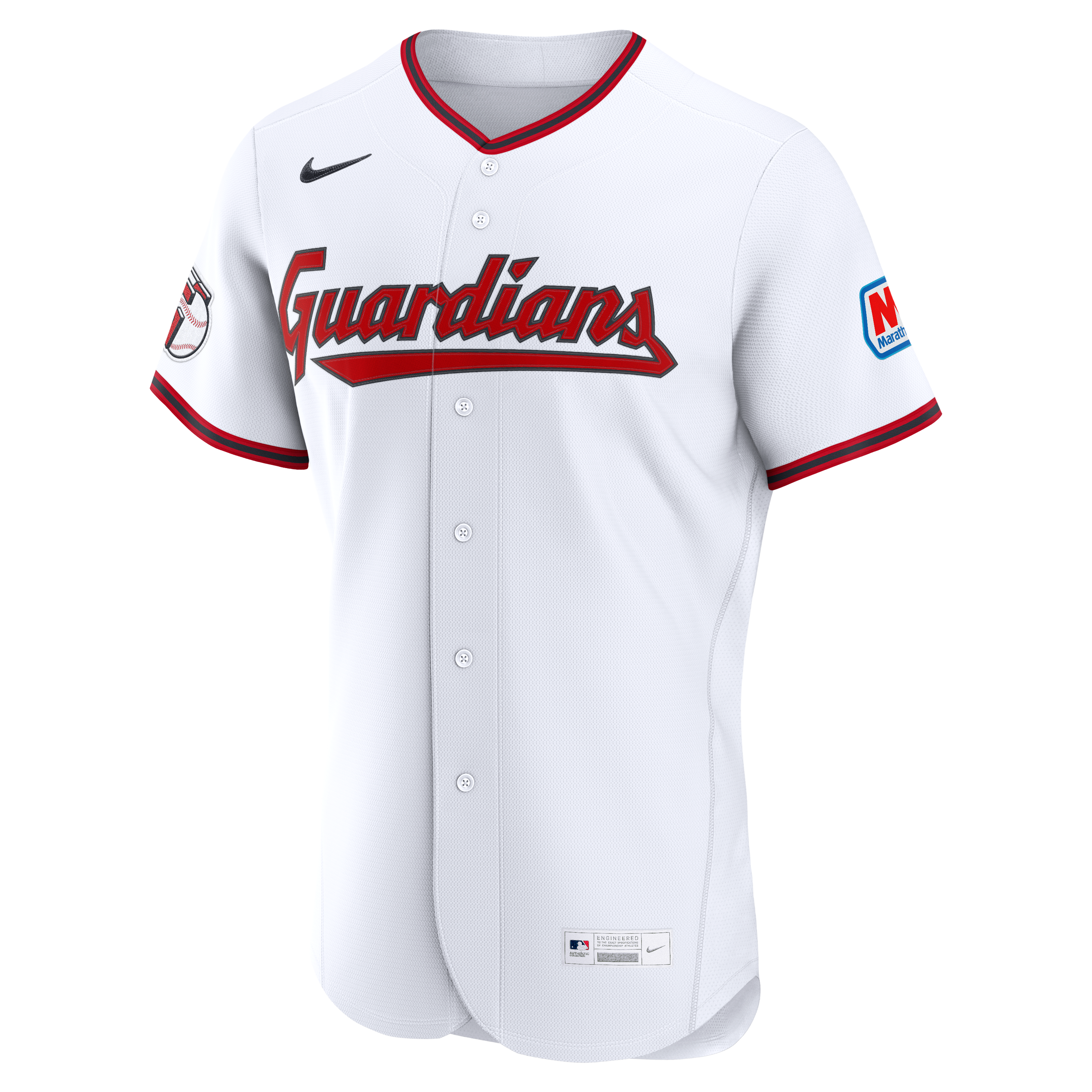Cleveland Guardians Home Sponsor Patch Jersey - White - Image 3