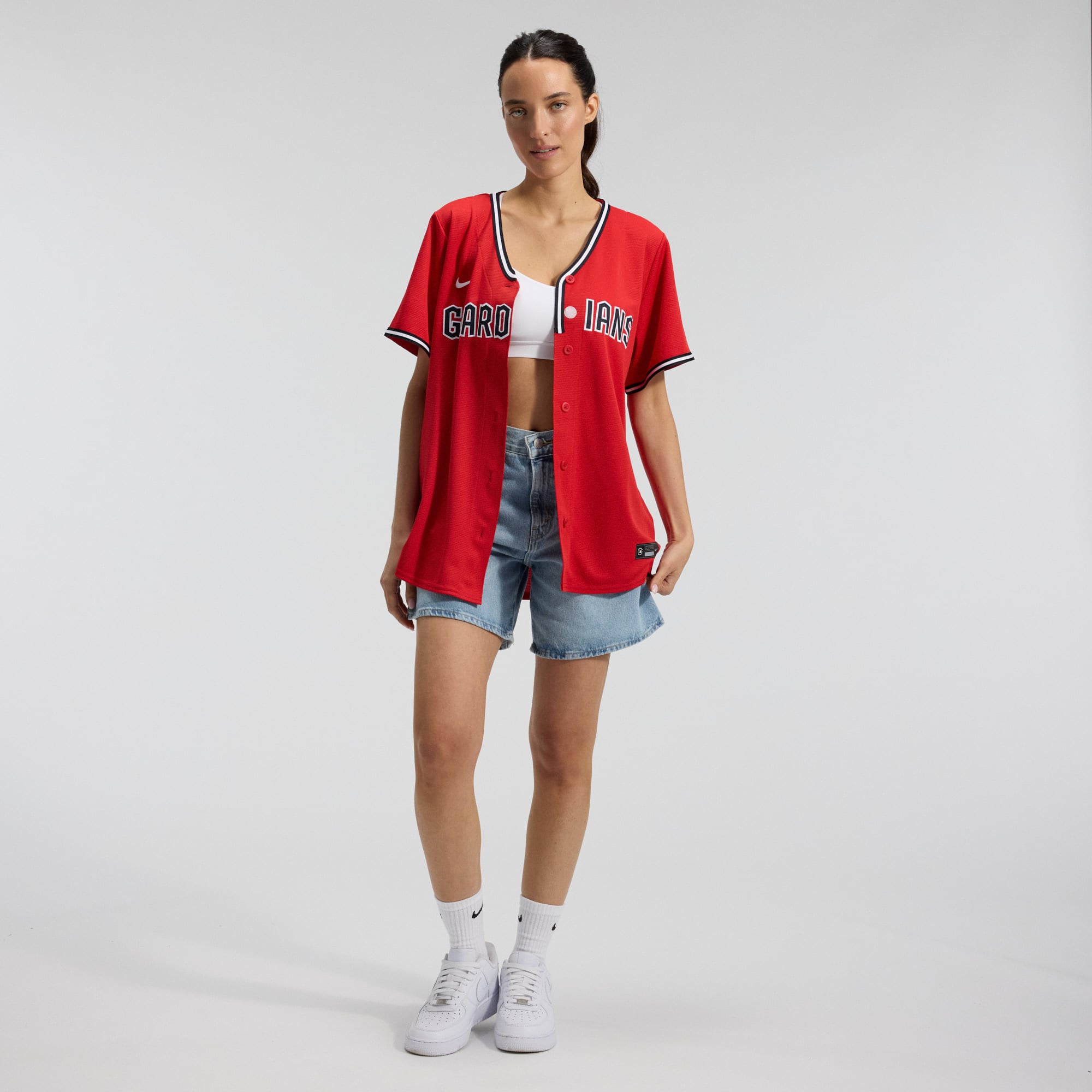 Cleveland Guardians Women's Alternate Jersey - Red - Image 5
