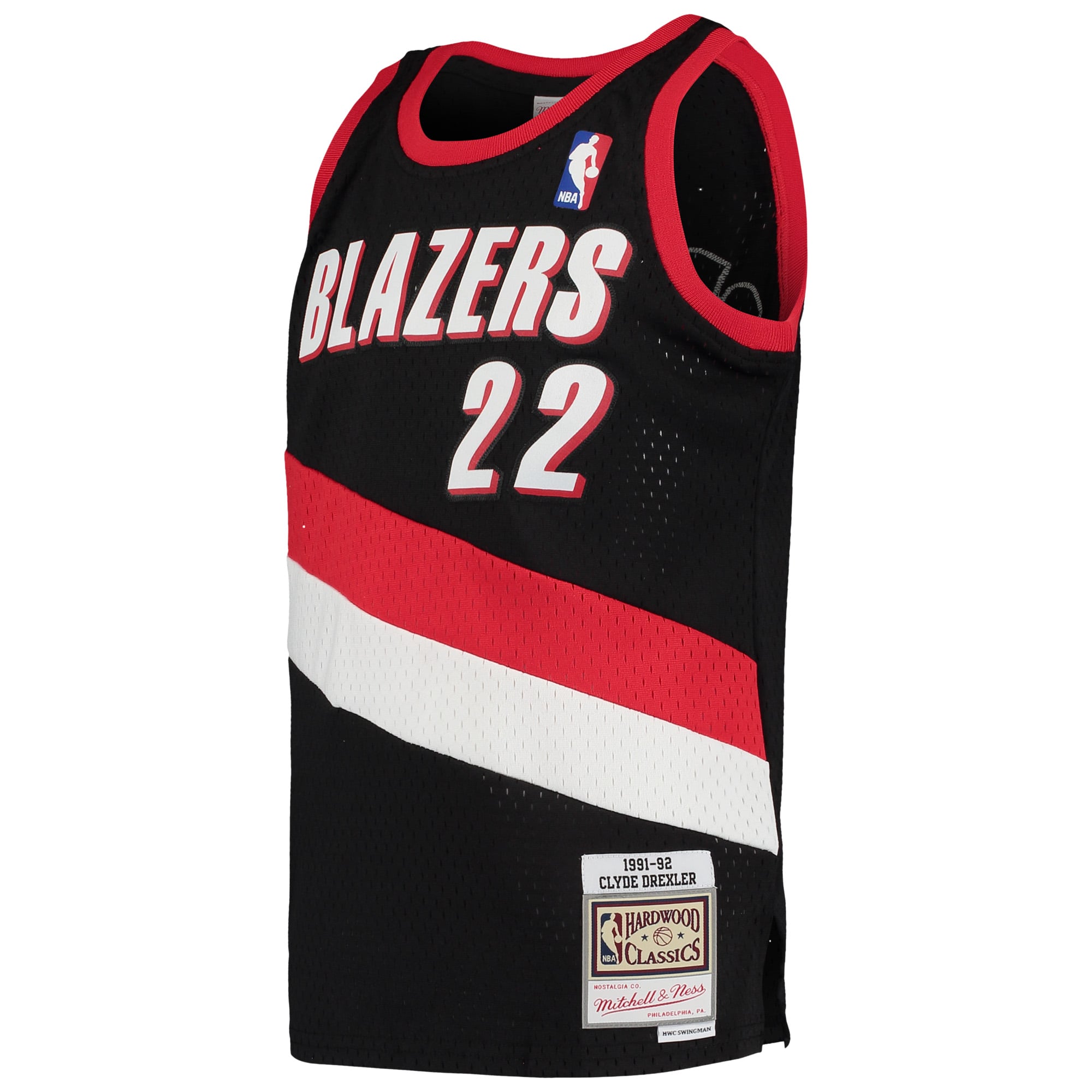Clyde Drexler Portland Trail Blazers Youth 1991/92 Hardwood Classics Swingman Jersey - Black - Image 3
