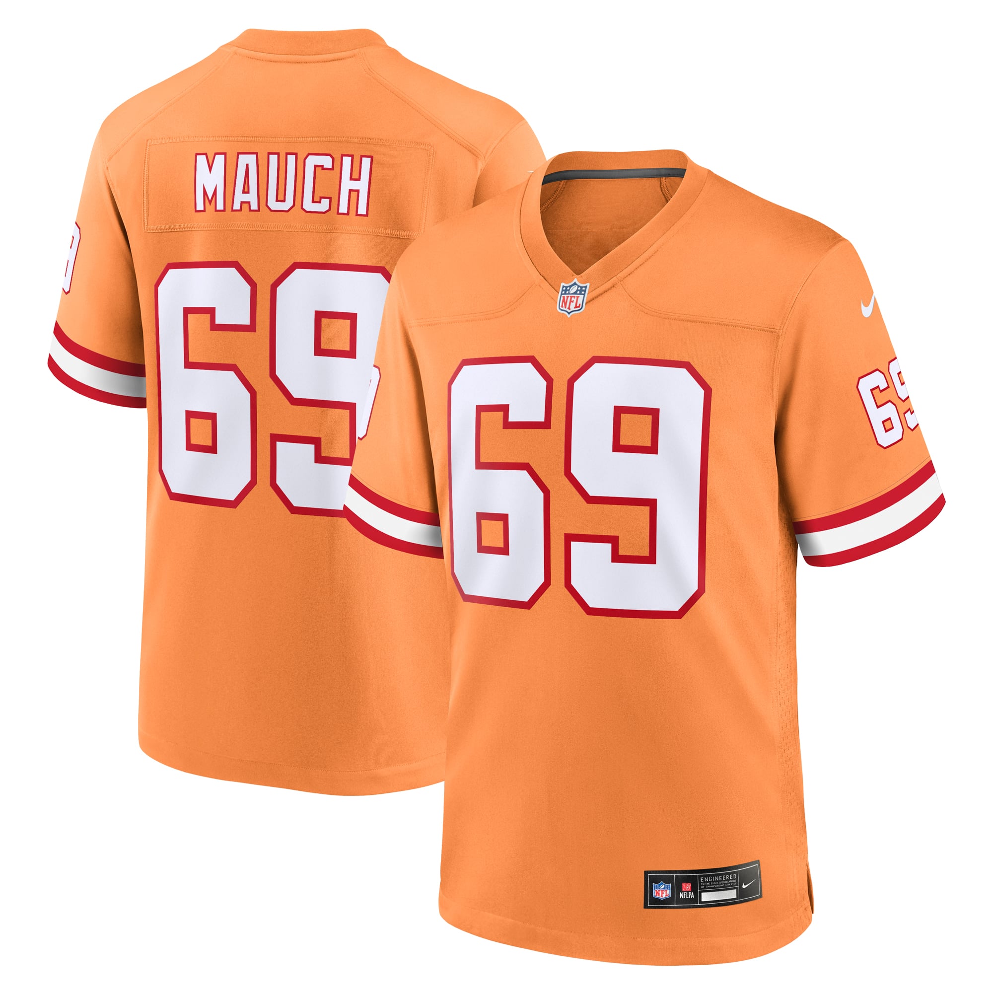 Cody Mauch Tampa Bay Buccaneers Alternate Game Jersey - Orange - Image 2