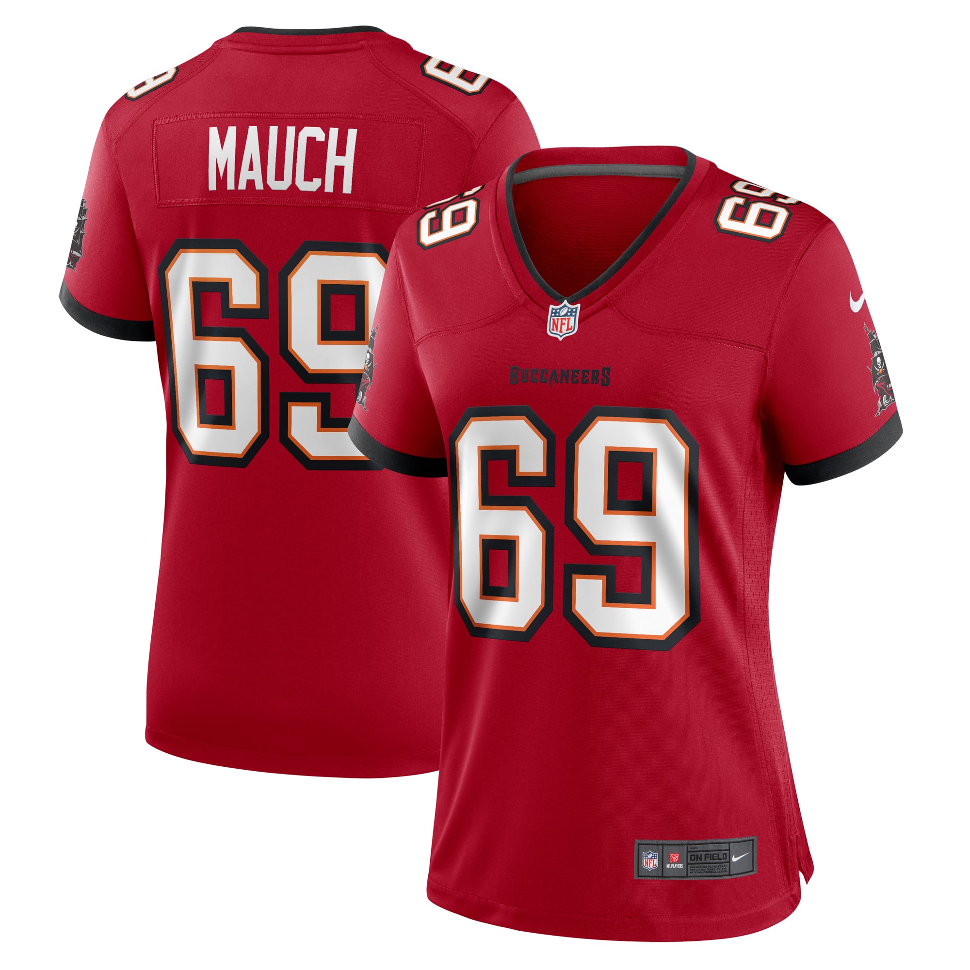 Cody Mauch Tampa Bay Buccaneers Women's Game Jersey - Red - Image 2