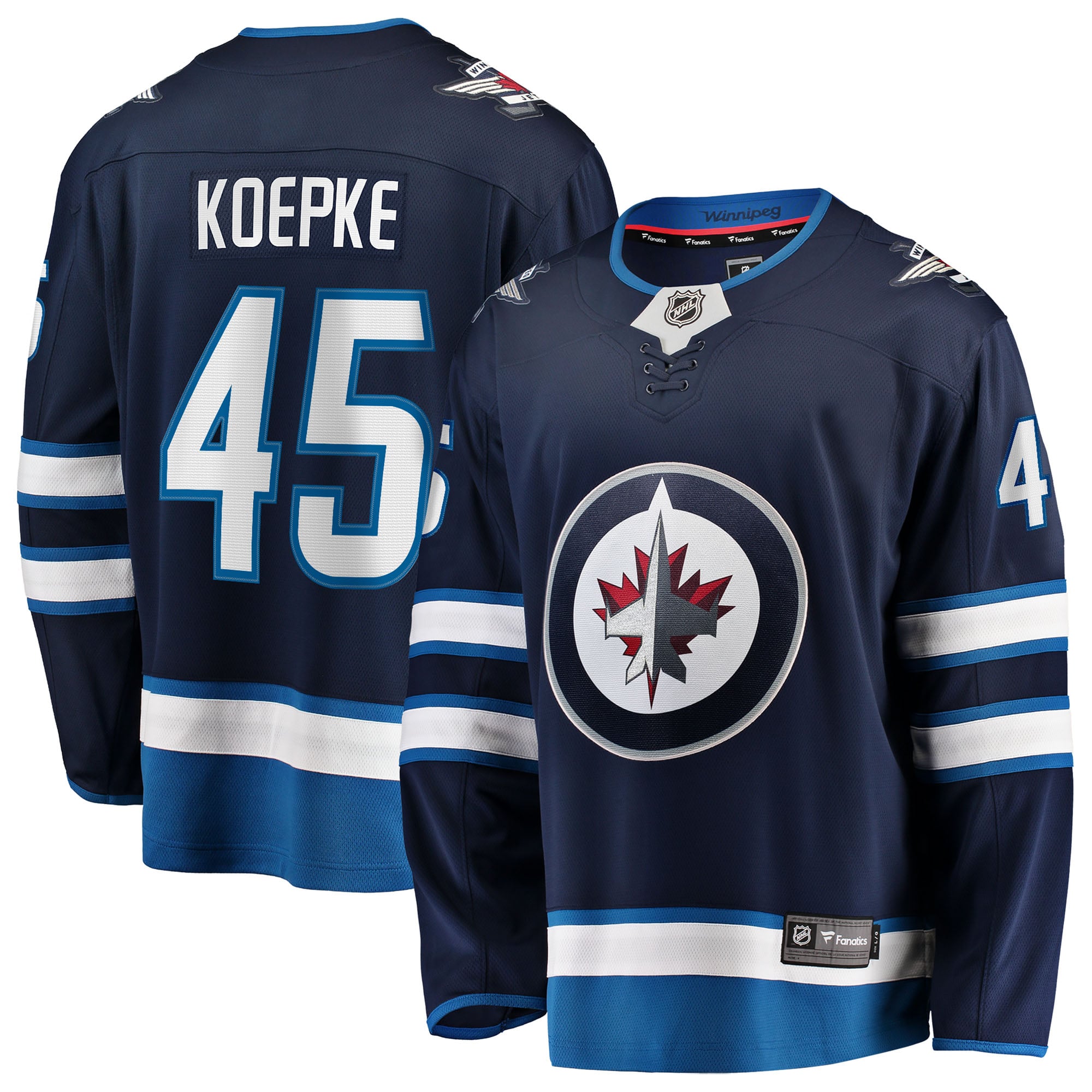 Cole Koepke Winnipeg Jets Home Breakaway Jersey - Navy - Image 2