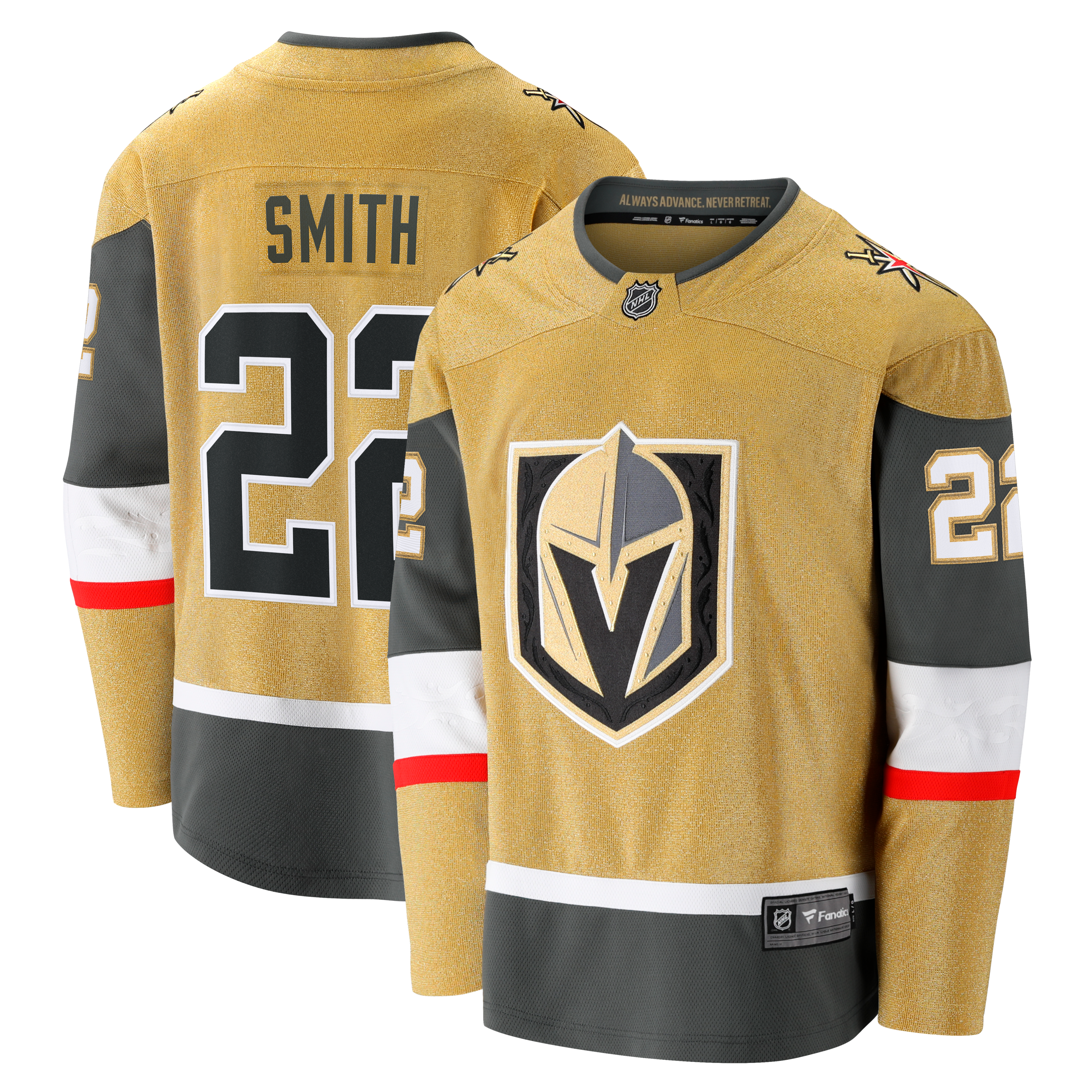 Cole Smith Vegas Golden Knights Home Breakaway Jersey - Gold - Image 2