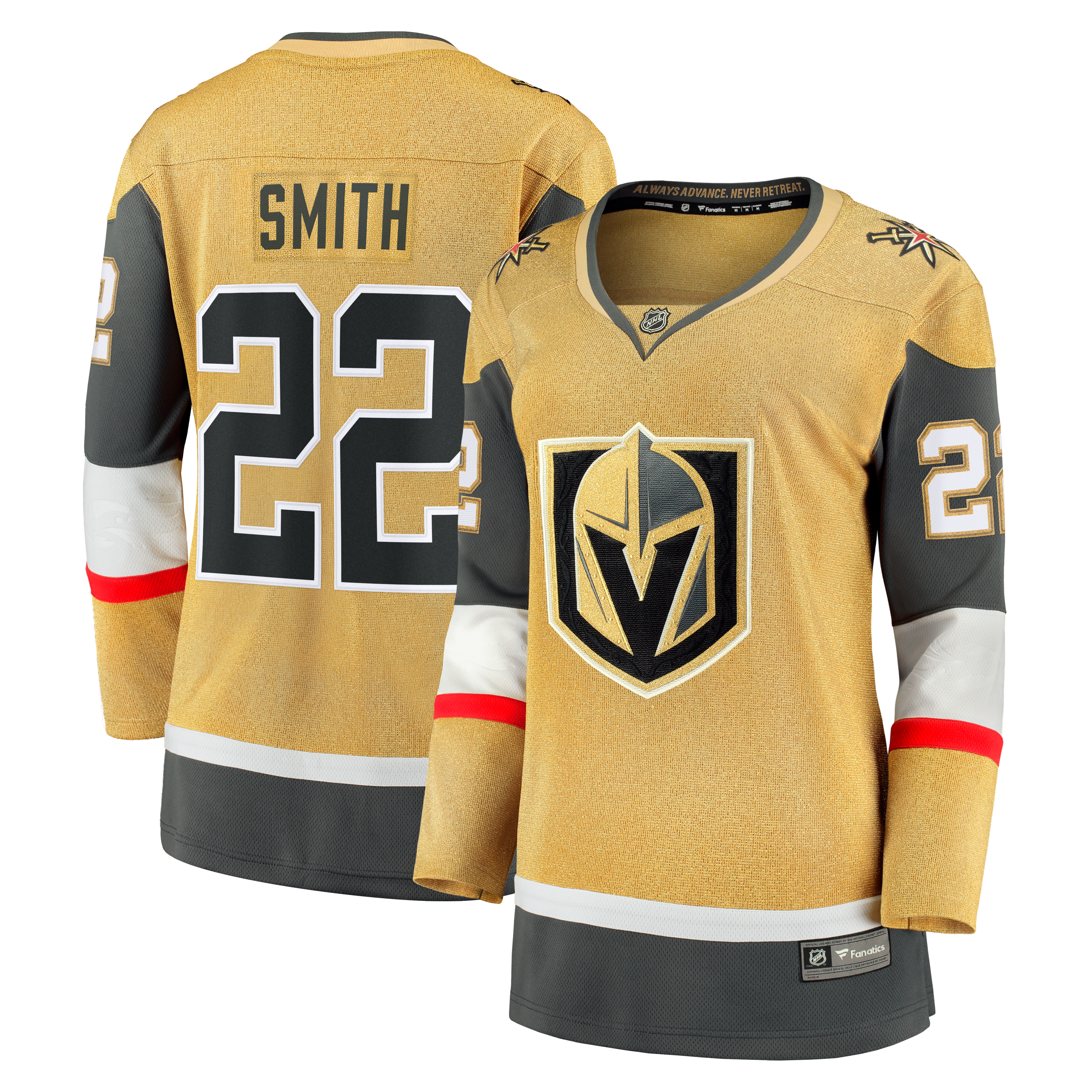 Cole Smith Vegas Golden Knights Women's Home Breakaway Jersey - Gold - Image 2