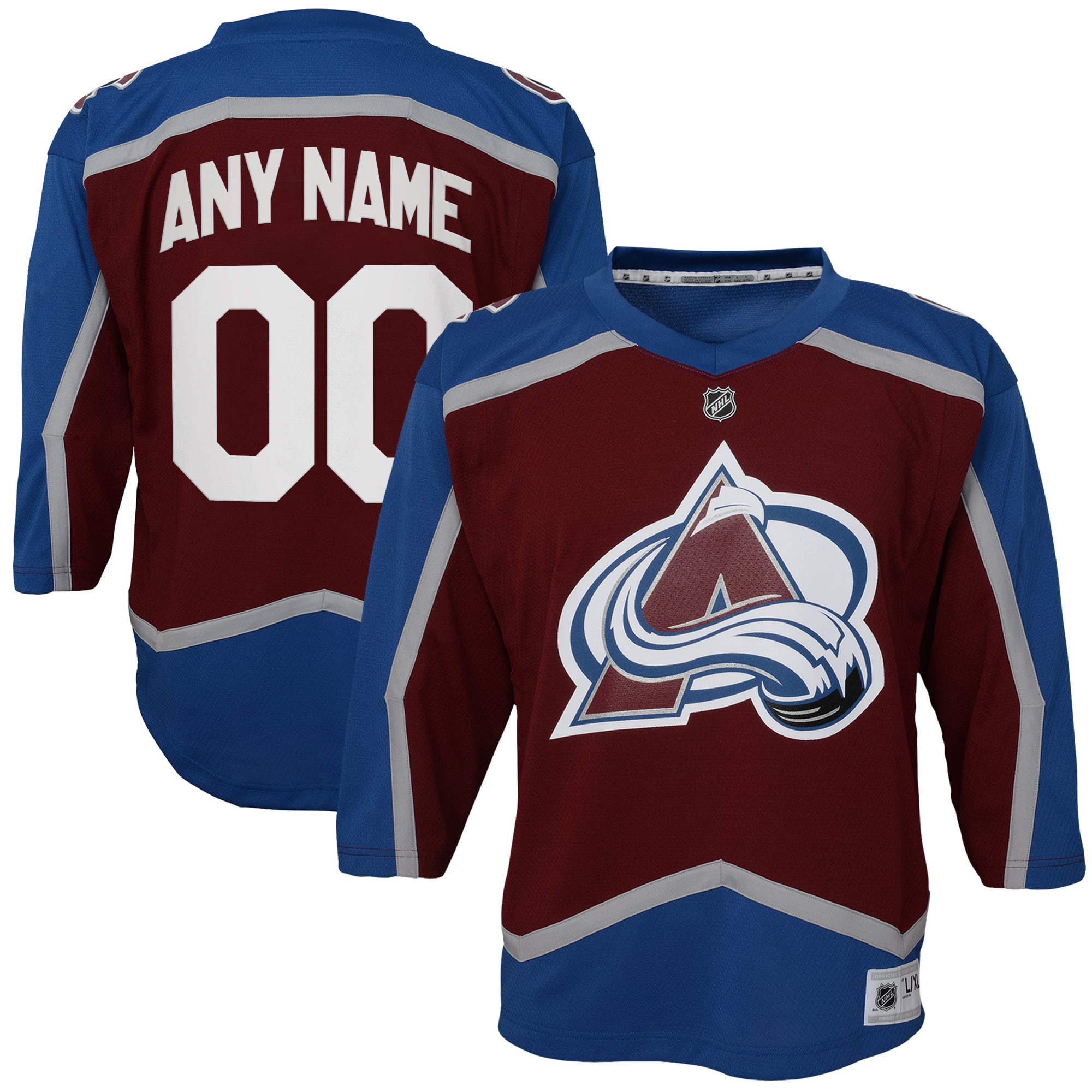 Colorado Avalanche Youth Home Custom Jersey - Burgundy - Image 2