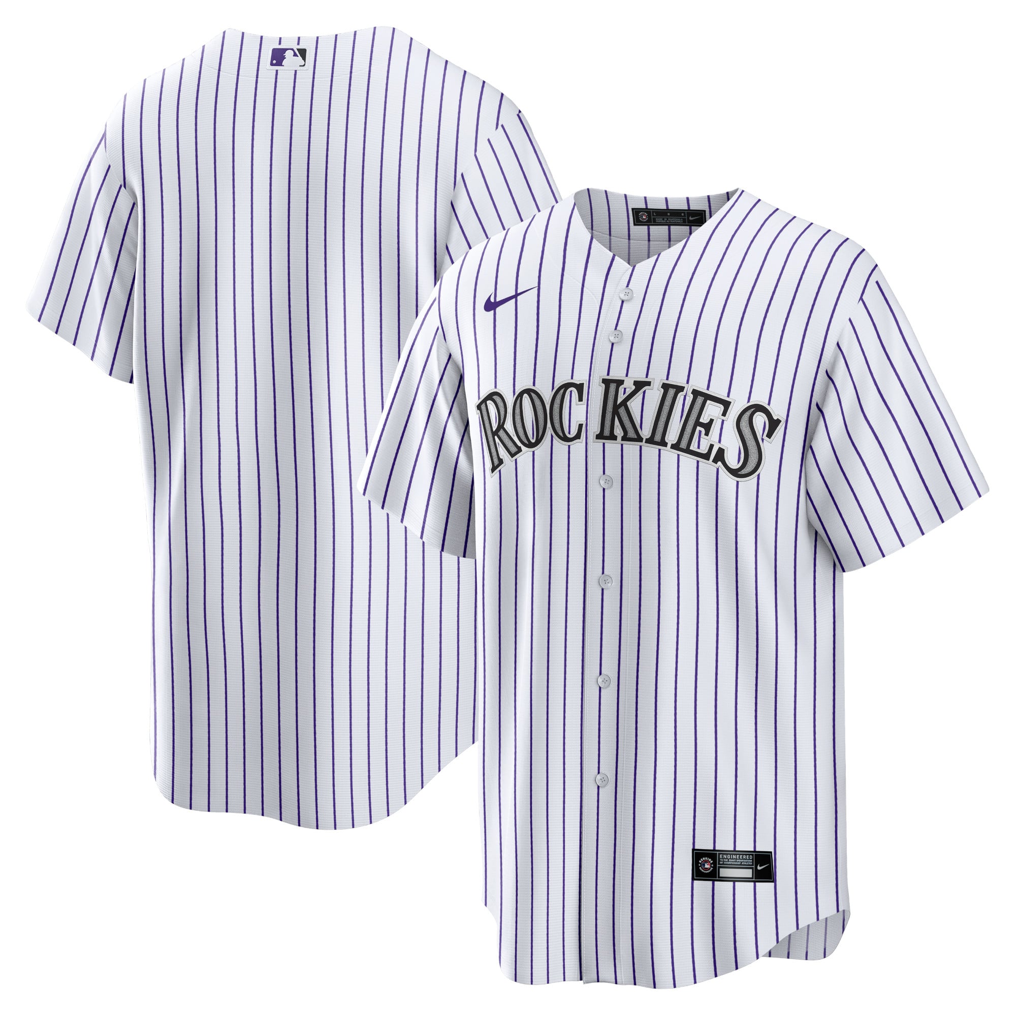 Colorado Rockies Home Blank Jersey - White