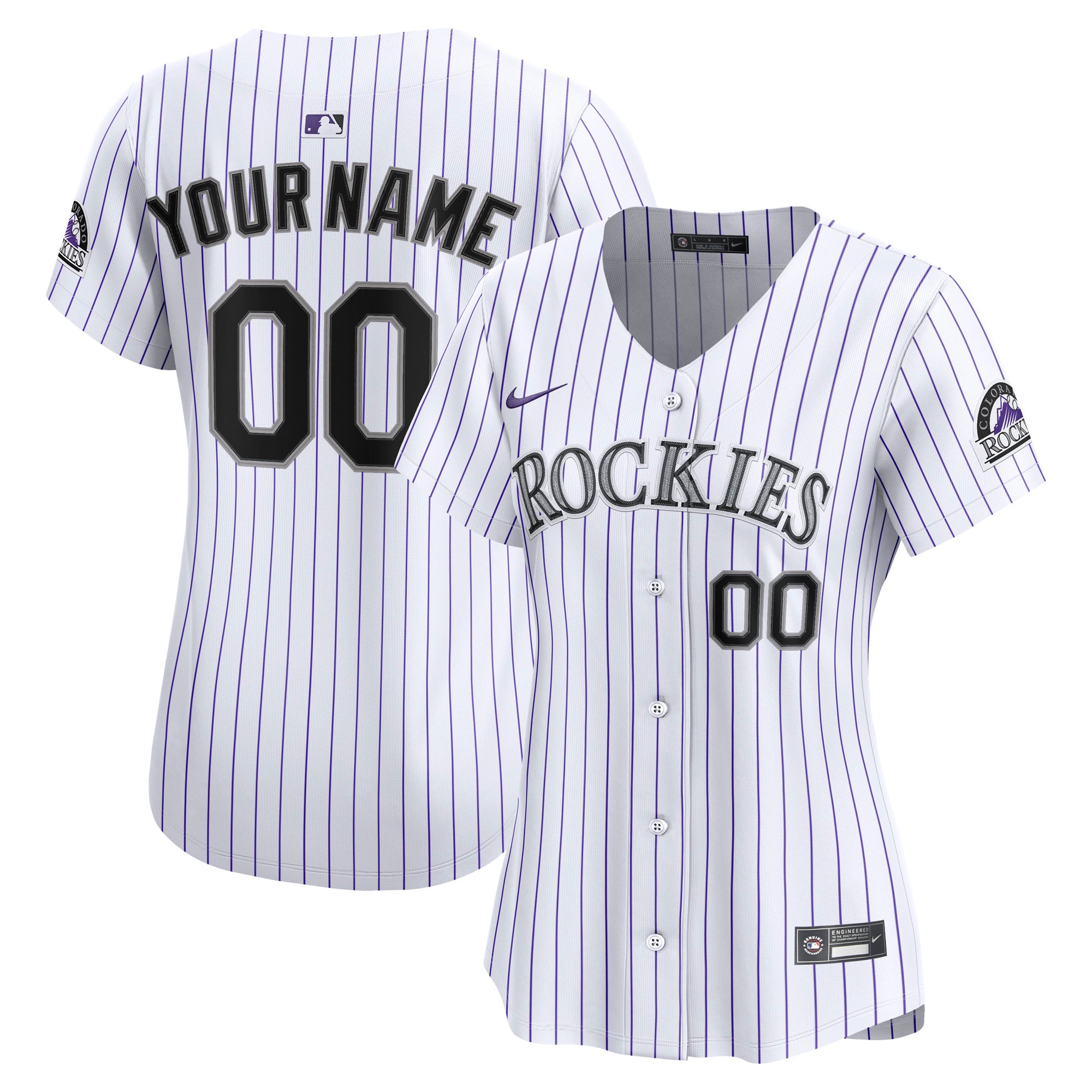 Colorado Rockies Women's Home Limited Custom Jersey - White - Image 2