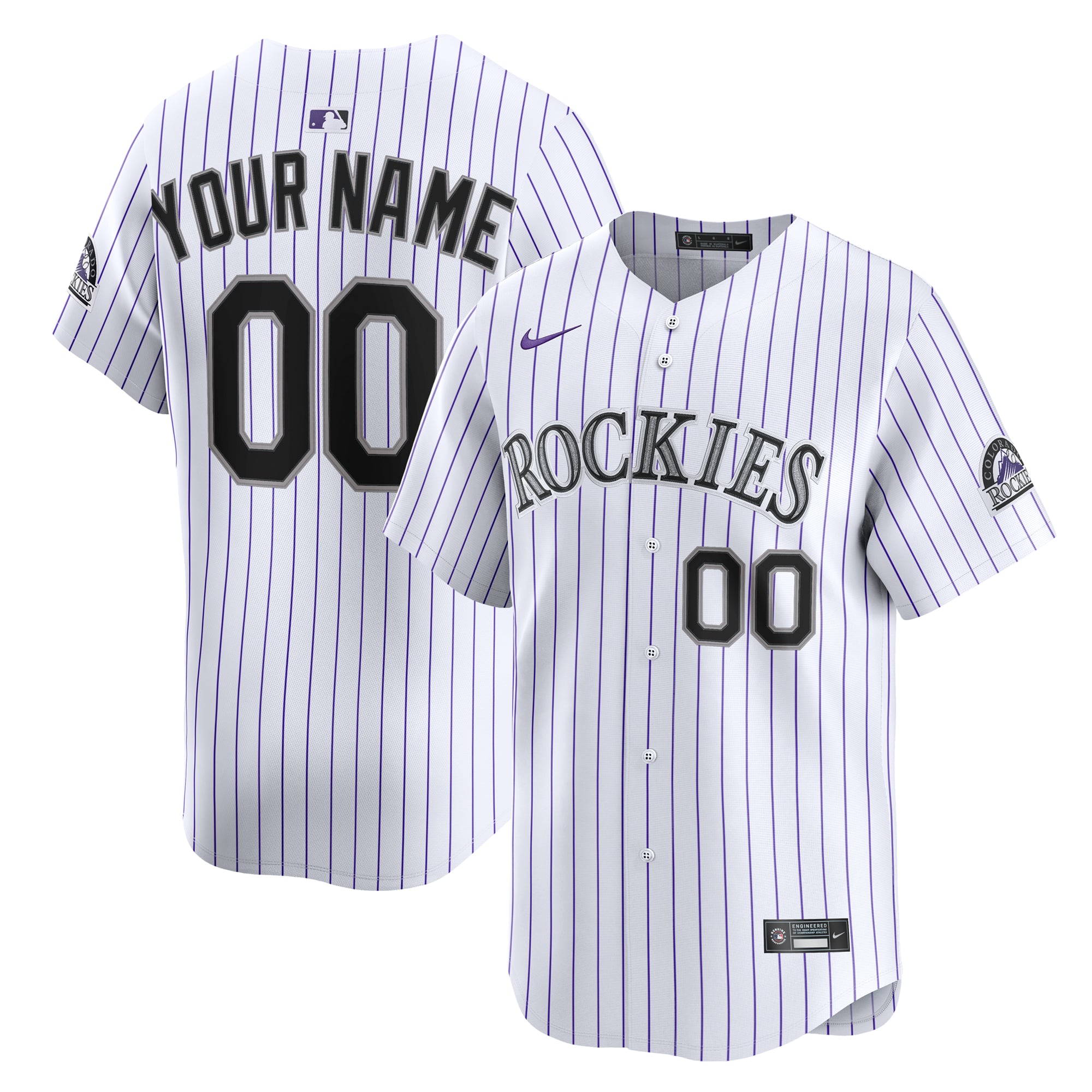Colorado Rockies Youth Home Custom Limited Jersey - White