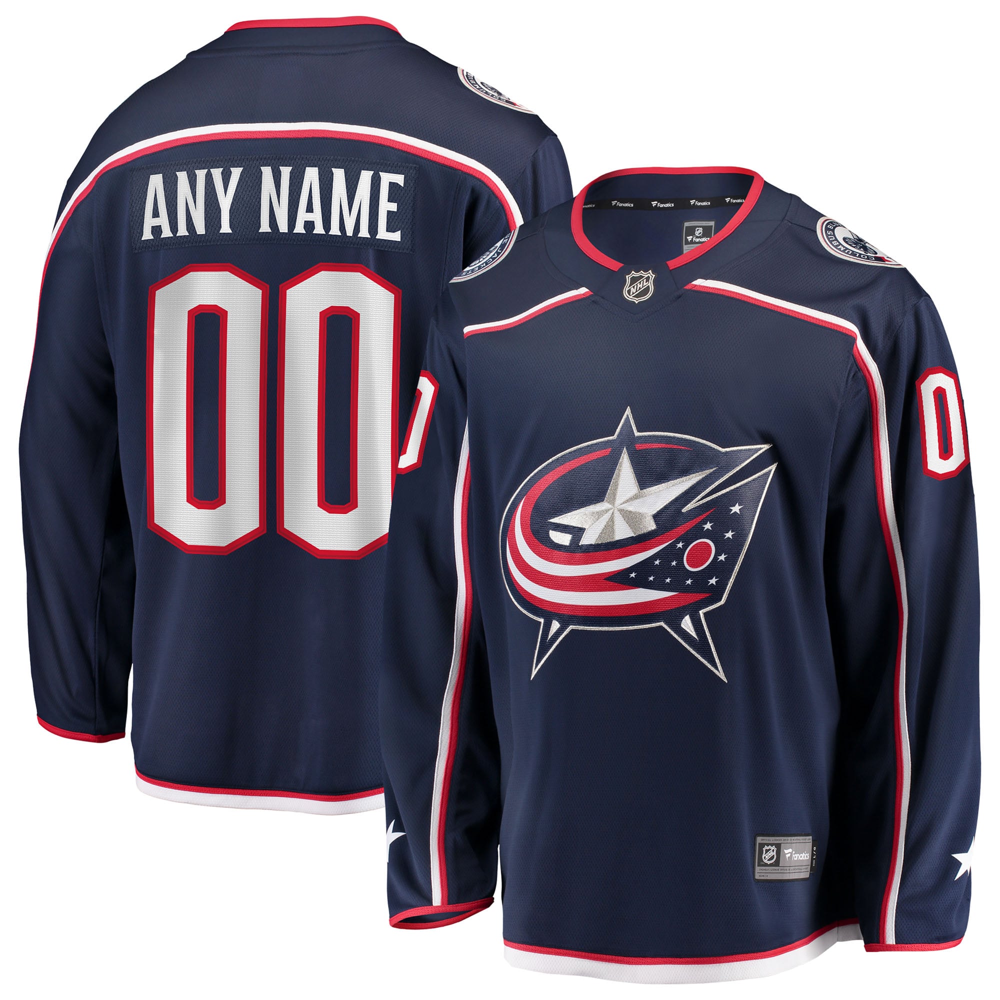 Columbus Blue Jackets Home Breakaway Custom Jersey - Navy - Image 2