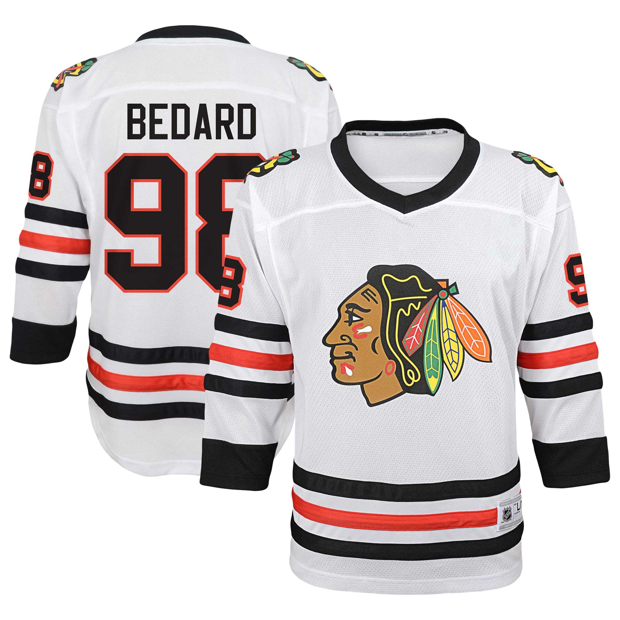 Connor Bedard Chicago Blackhawks Youth Away Player Jersey - White