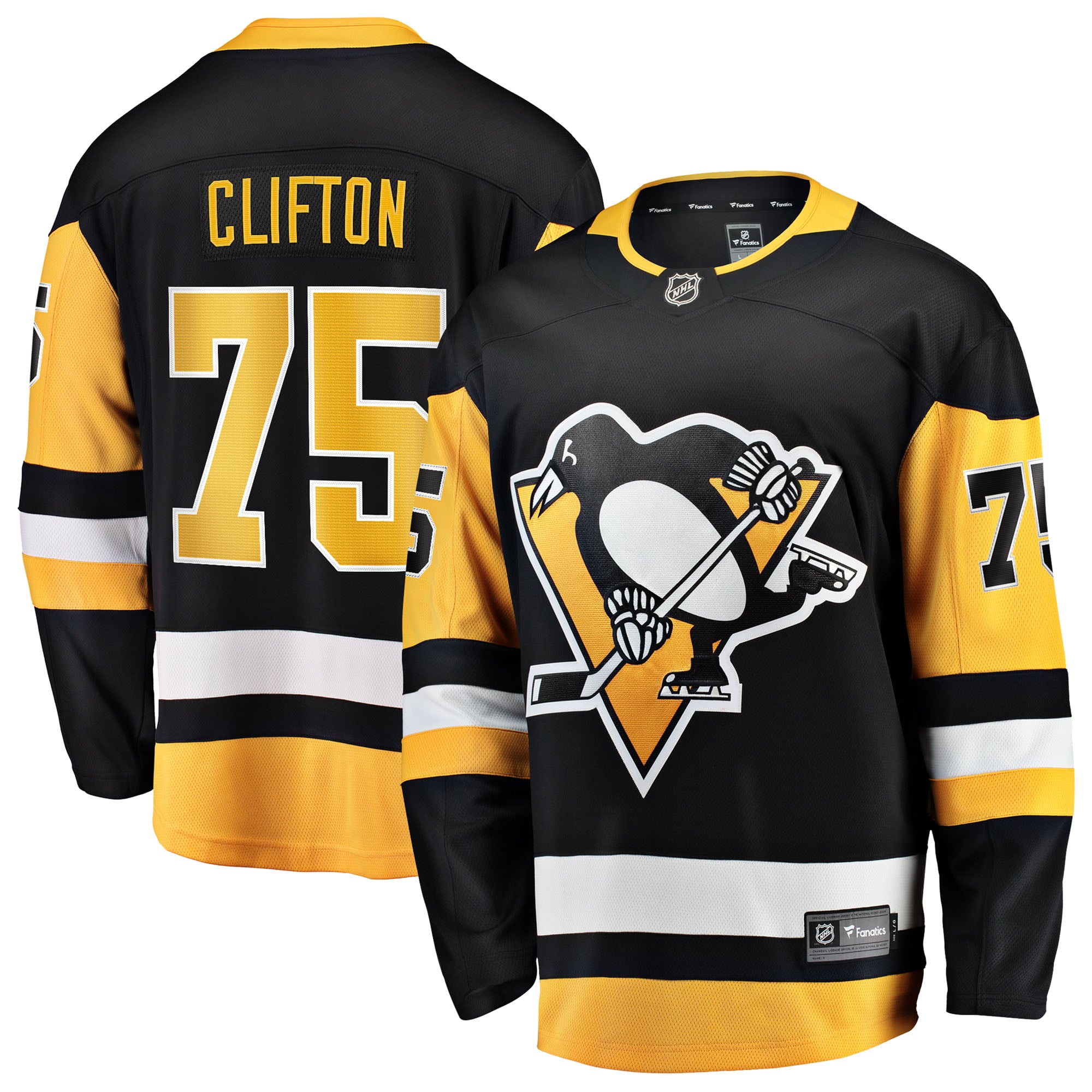 Connor Clifton Pittsburgh Penguins Home Breakaway Jersey - Black - Image 2