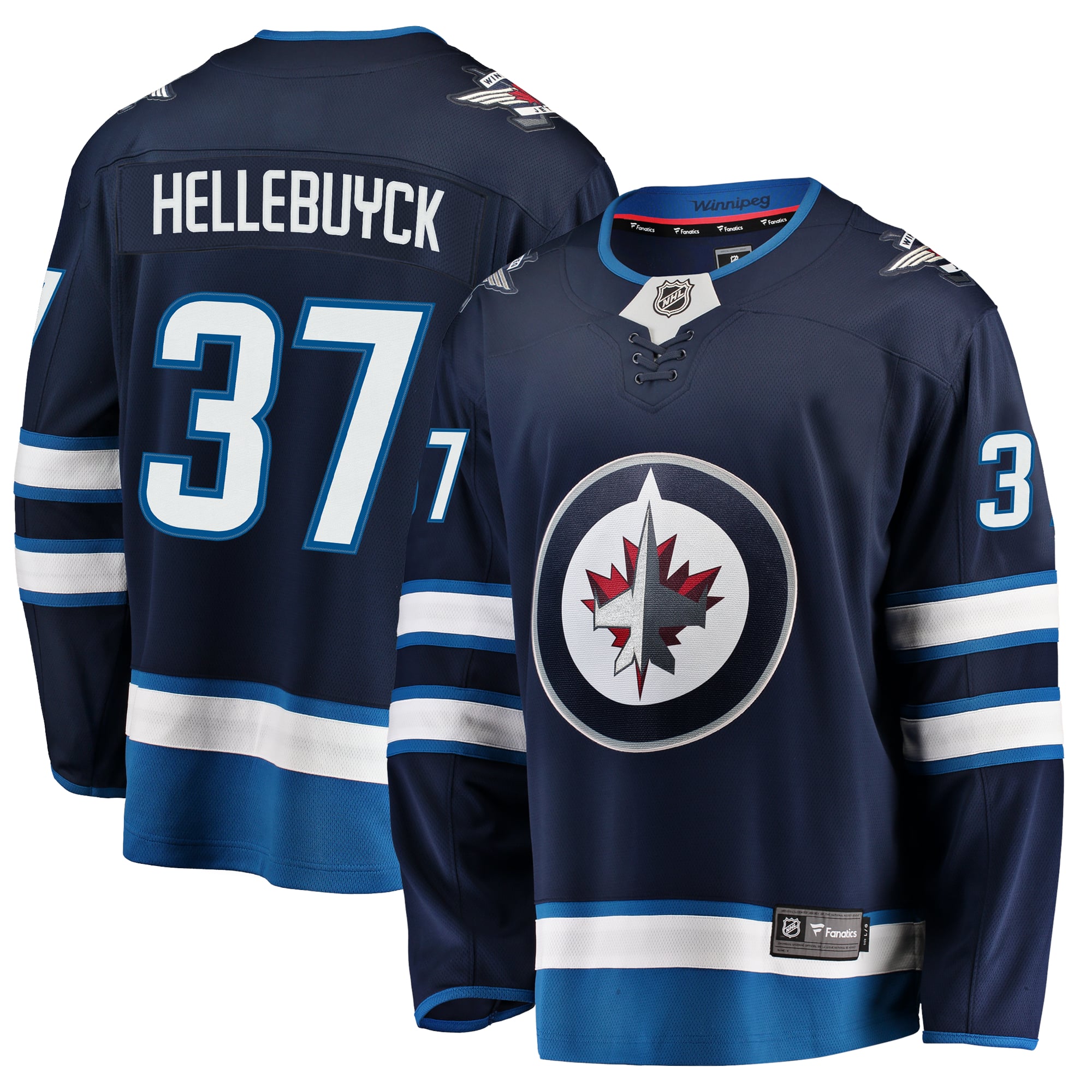 Connor Hellebuyck Winnipeg Jets Breakaway Jersey - Navy - Image 2