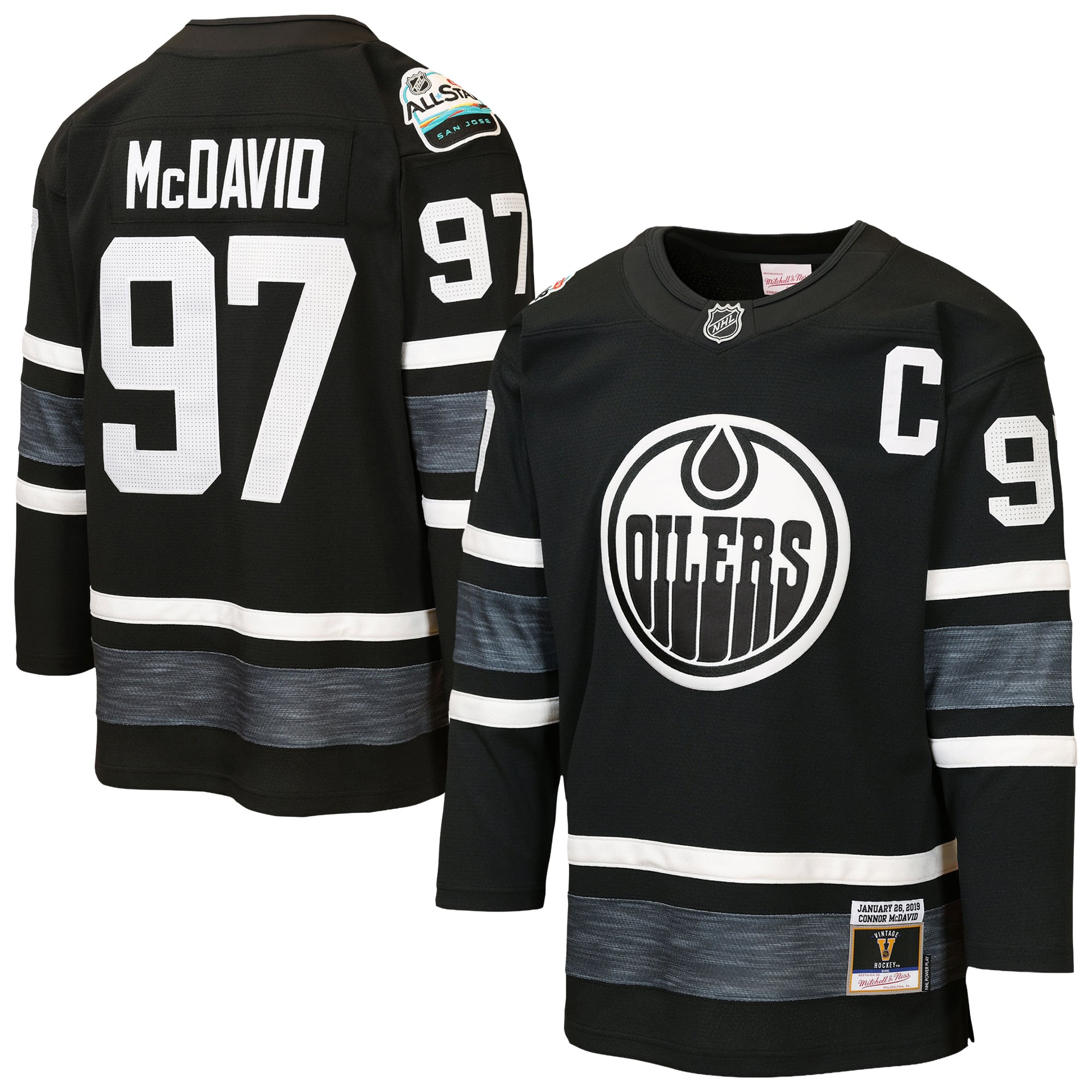 Connor McDavid Edmonton Oilers Youth 2019 All-Star Game Power Play Jersey - Black - Image 2