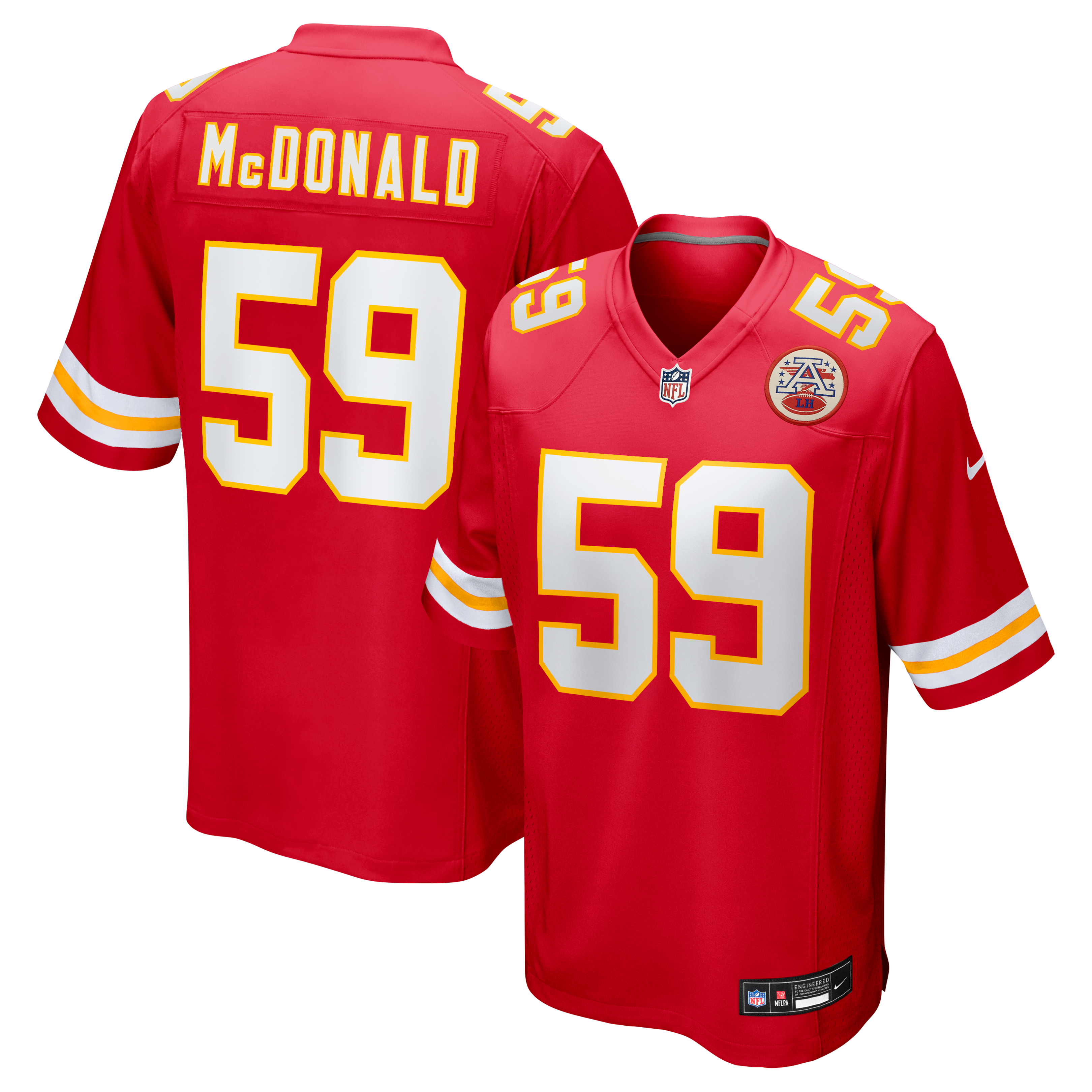 Cooper McDonald Kansas City Chiefs Team Game Jersey - Red - Image 2