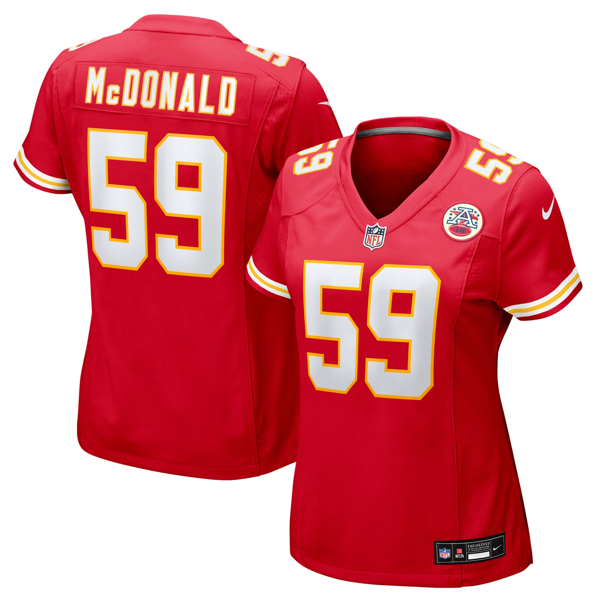 Cooper McDonald Kansas City Chiefs Women's Team Game Jersey - Red - Image 2