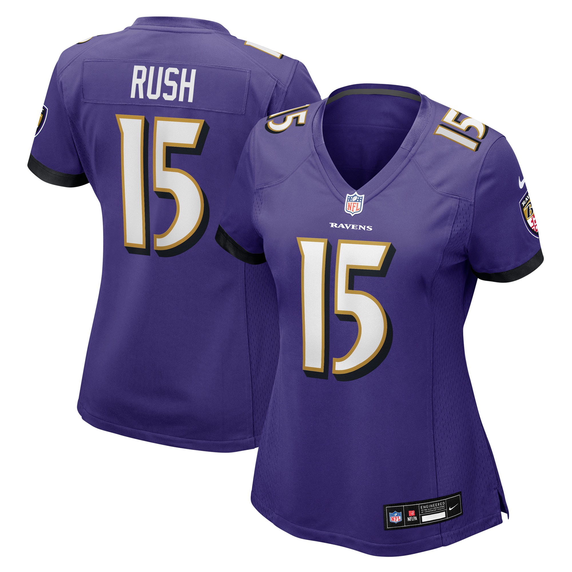 Cooper Rush Baltimore Ravens Women's Team Game Jersey - Purple - Image 2