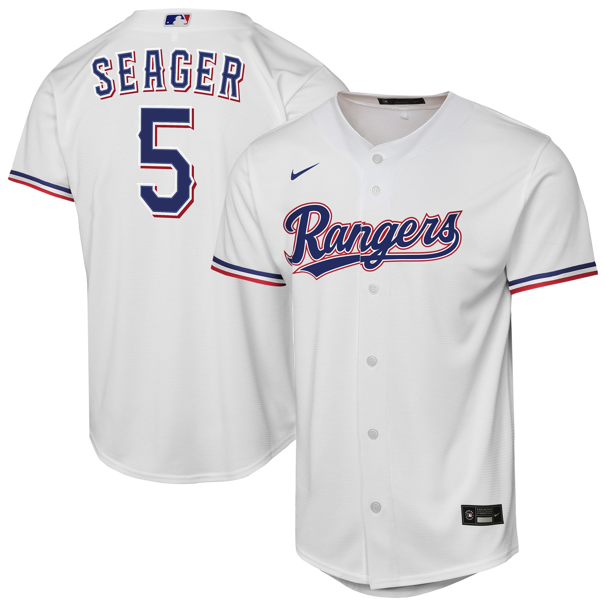 Corey Seager Texas Rangers Youth Home Player Jersey - White - Image 2