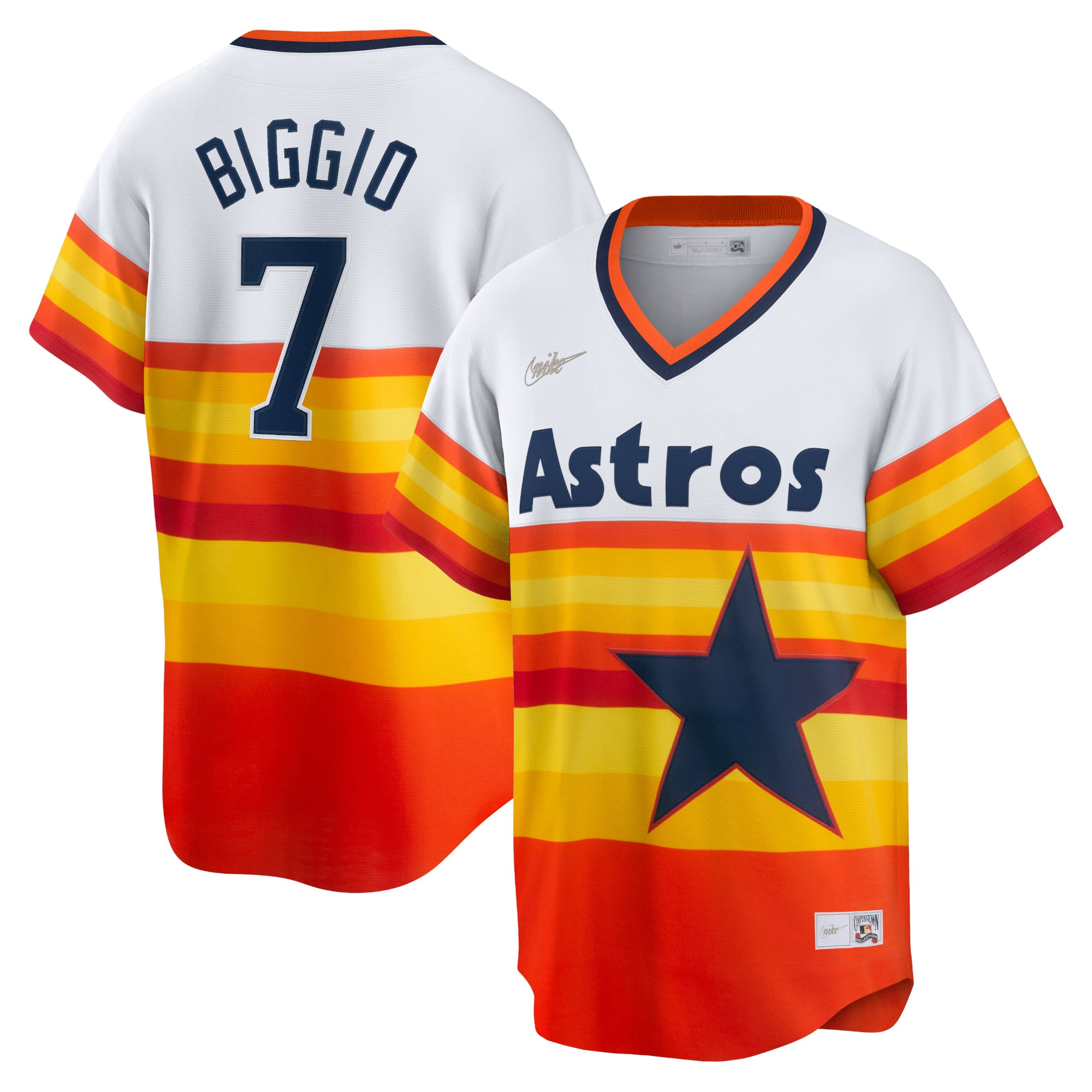 Craig Biggio Houston Astros Home Cooperstown Collection Player Jersey - White - Image 2