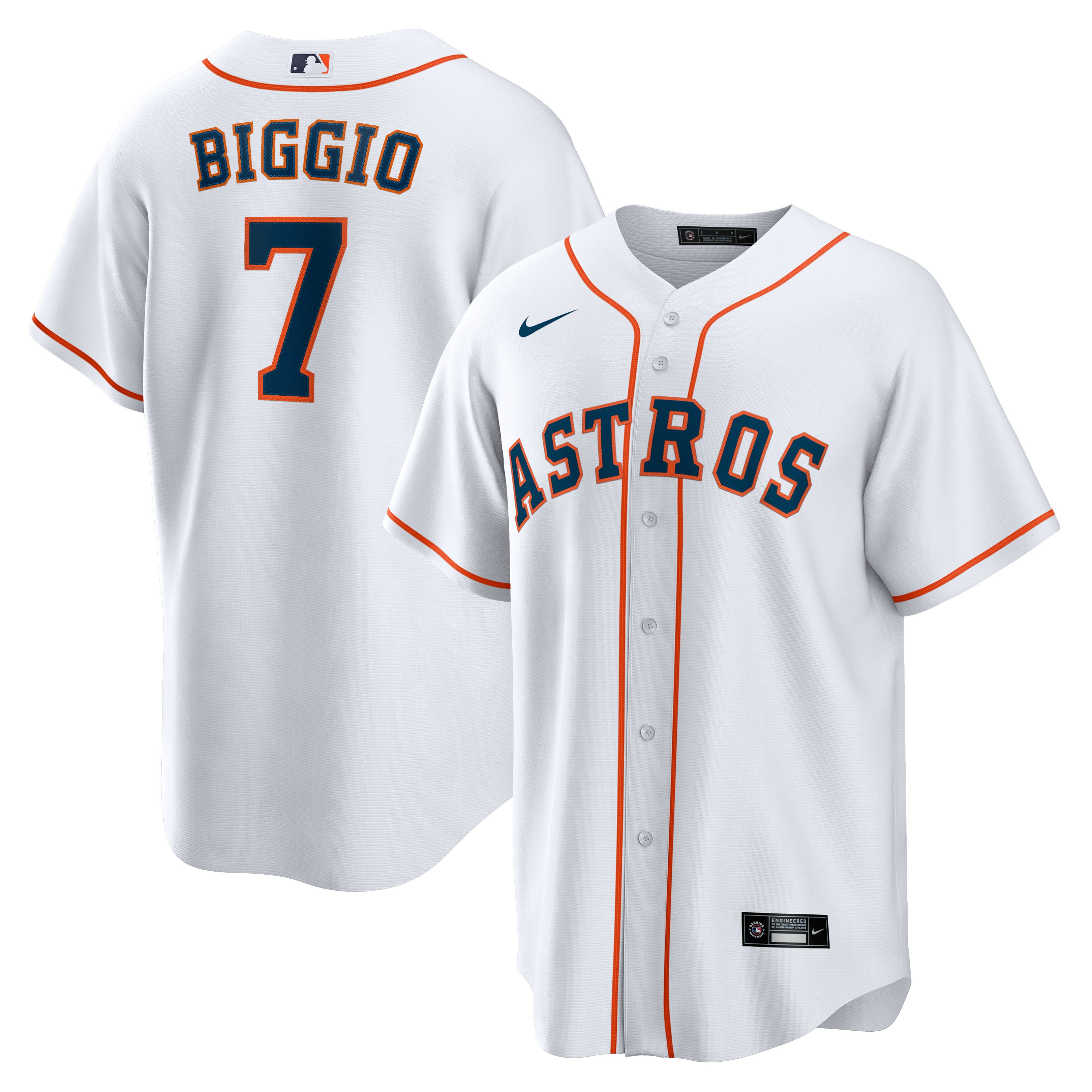 Craig Biggio Houston Astros Home Retired Player Jersey - White - Image 2