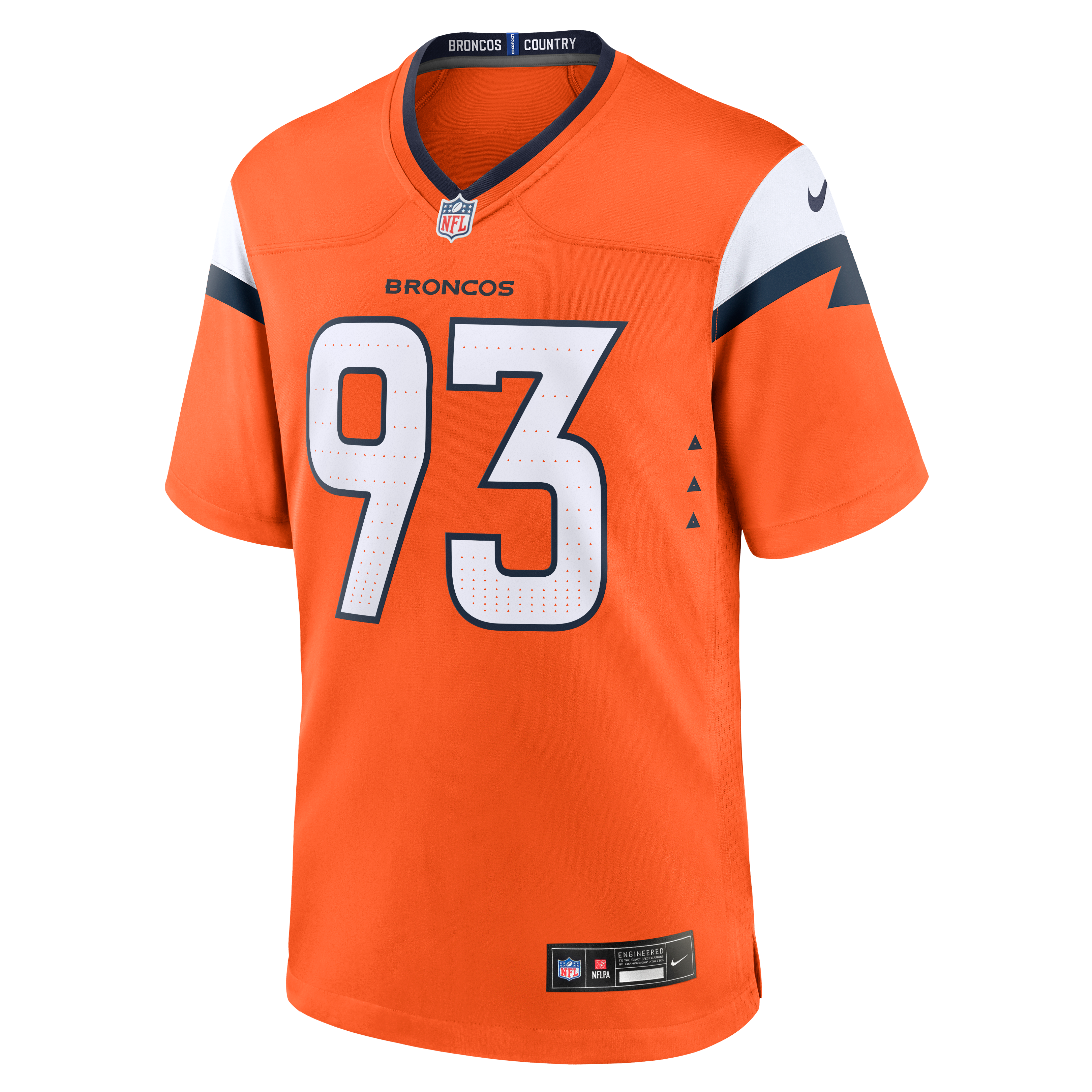 D.J. Jones Denver Broncos Team Game Jersey - Orange - Image 3