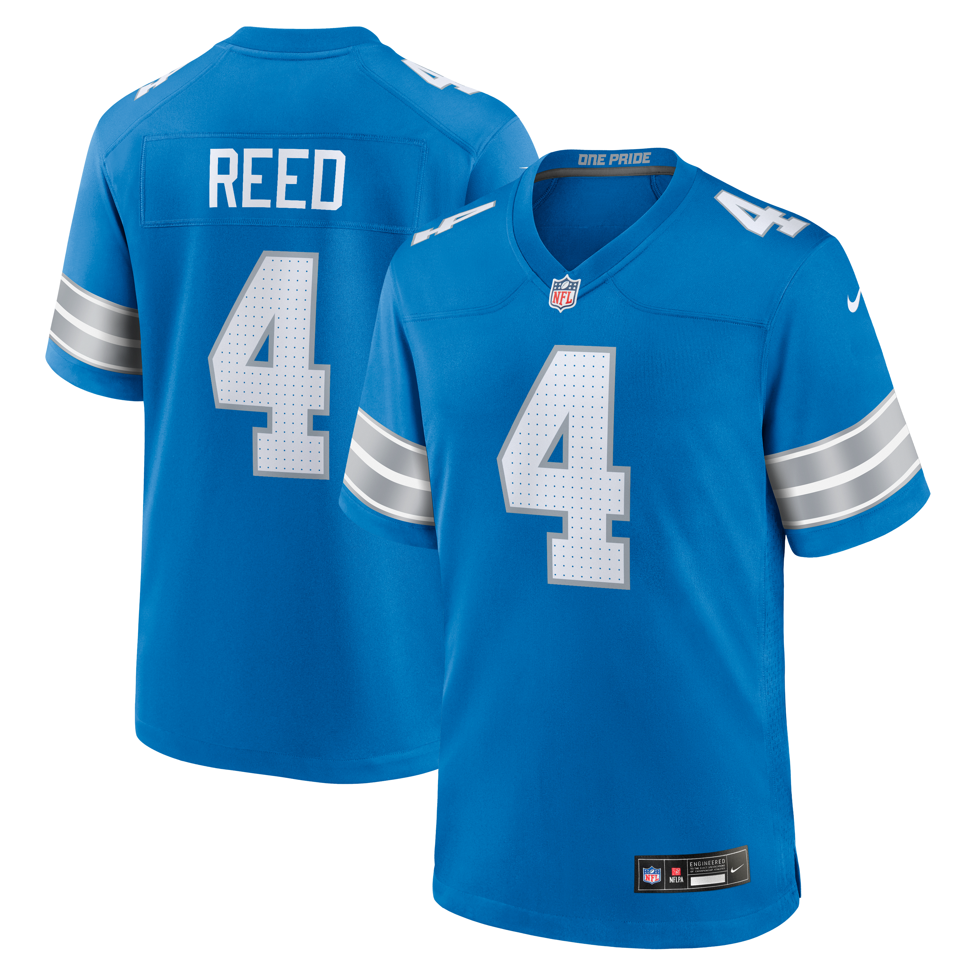 D.J. Reed Detroit Lions Team Game Jersey - Blue - Image 2