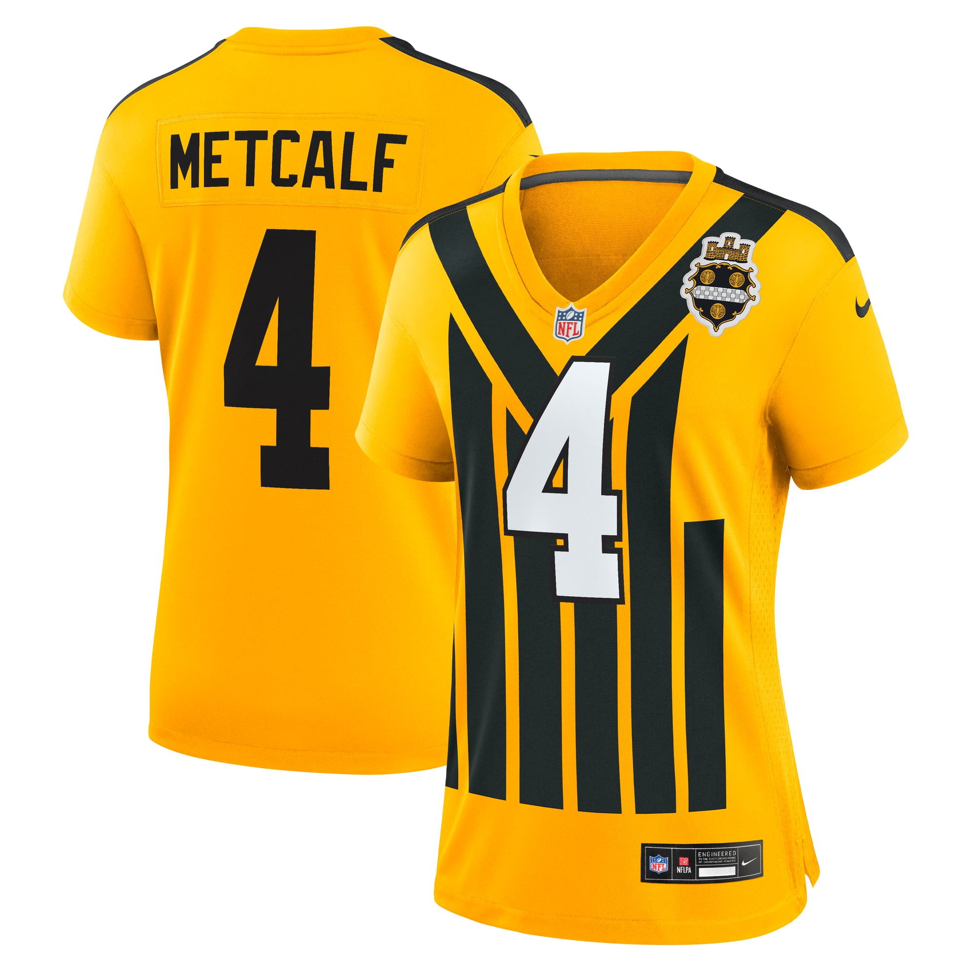 DK Metcalf Pittsburgh Steelers Women's Alternate 1933 Throwback Game Jersey - Gold - Image 2