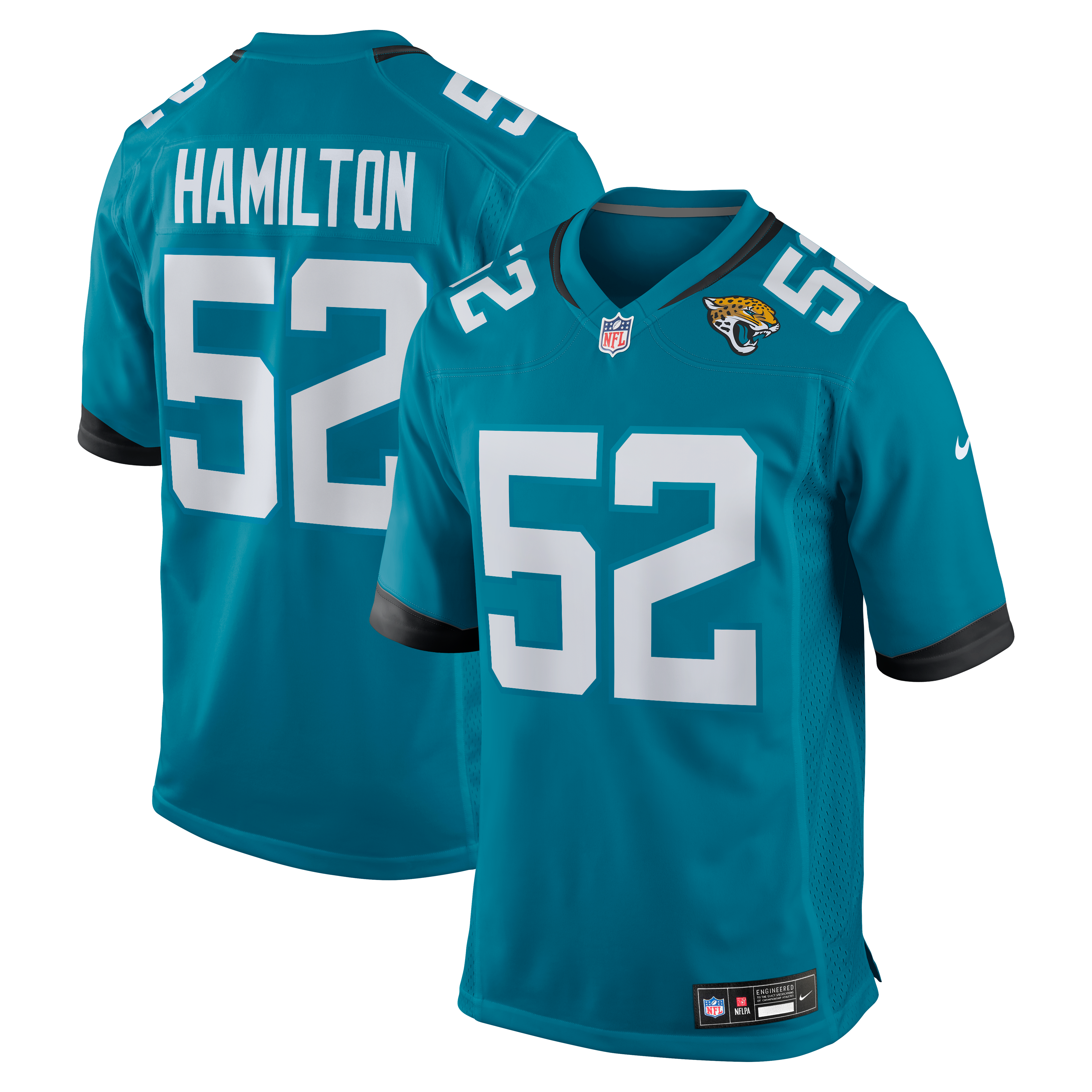 DaVon Hamilton Jacksonville Jaguars Game Jersey - Teal - Image 2