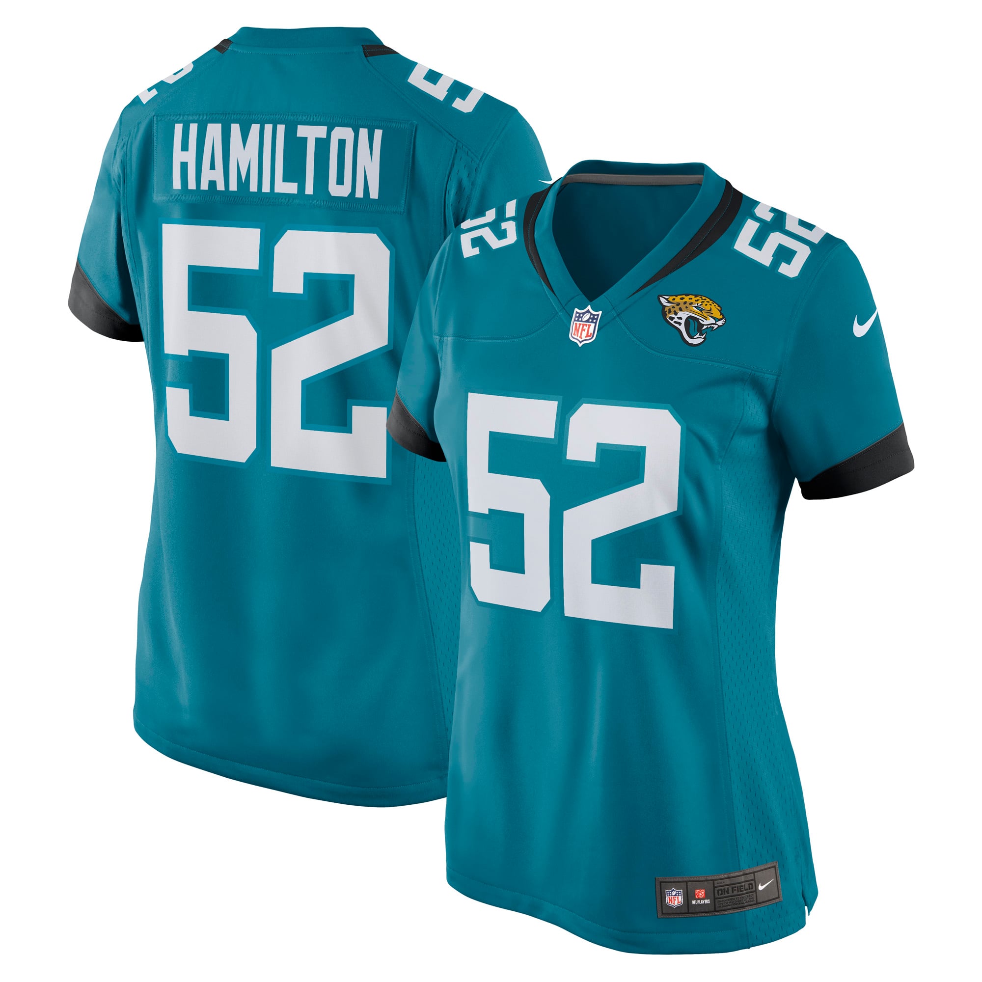 DaVon Hamilton Jacksonville Jaguars Women's Game Jersey - Teal - Image 2