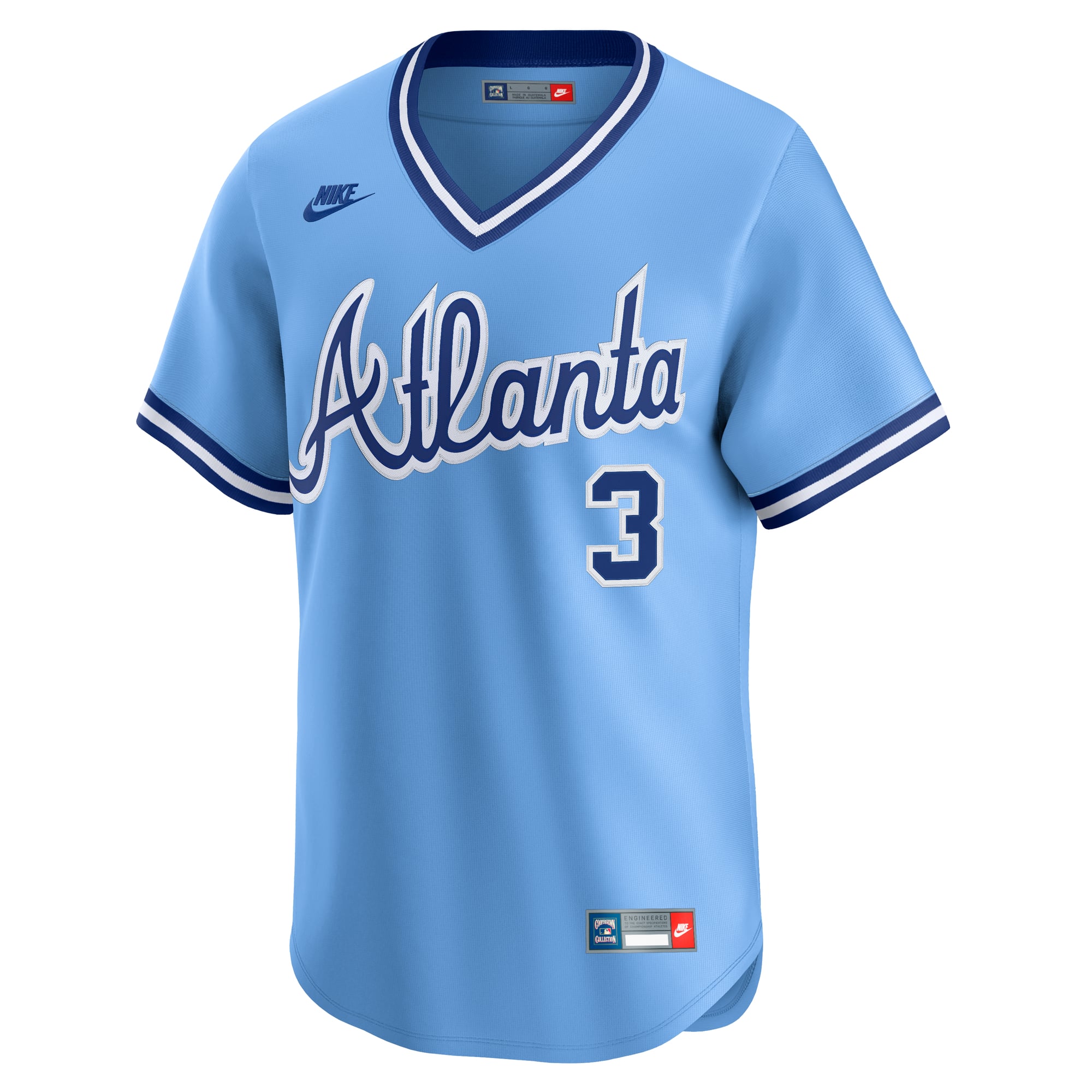 Dale Murphy Atlanta Braves Throwback Cooperstown Collection Limited Jersey - Light Blue - Image 3