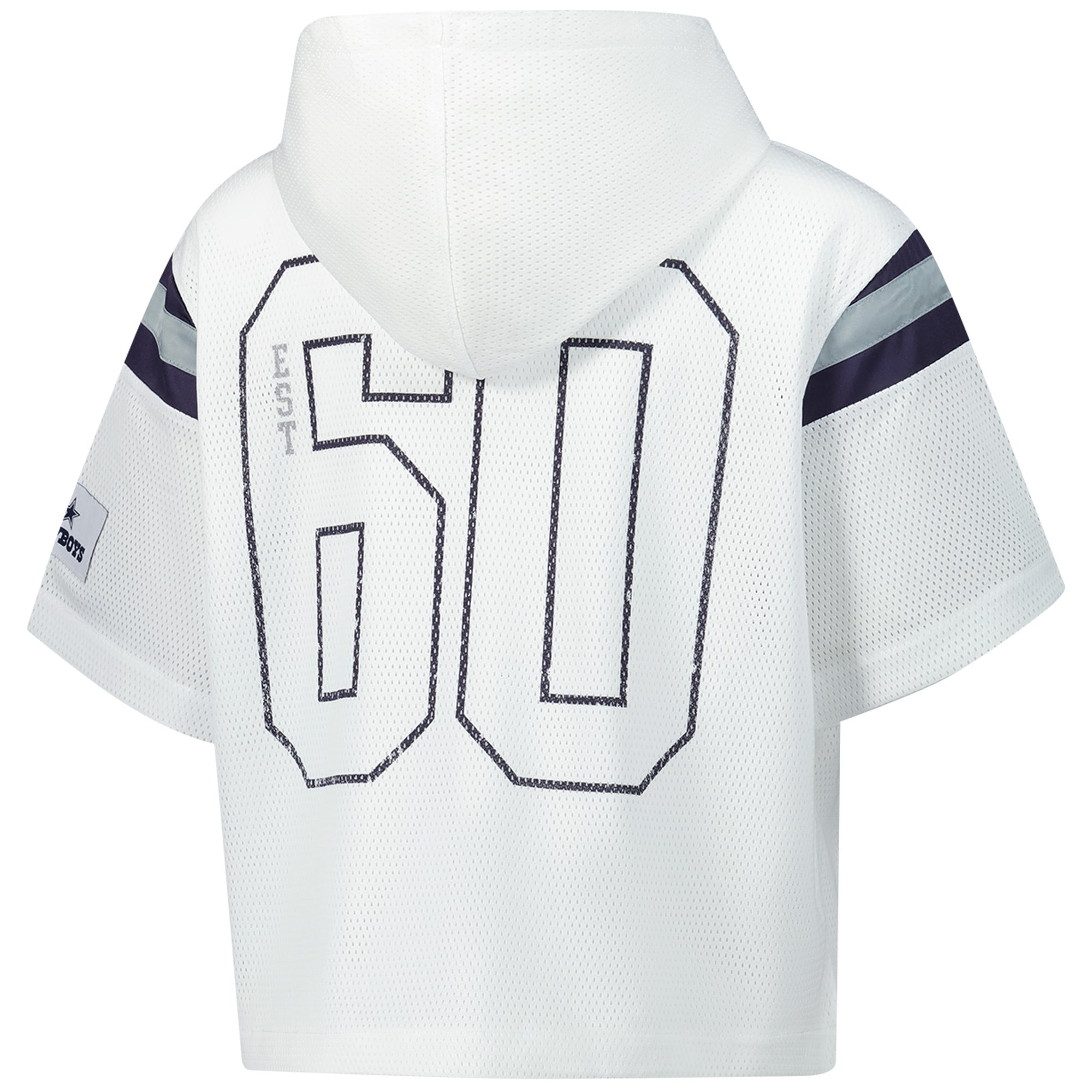 Dallas Cowboys The Wild Collective Women's Mesh Short Sleeve Hoodie T-Shirt - White - Image 4