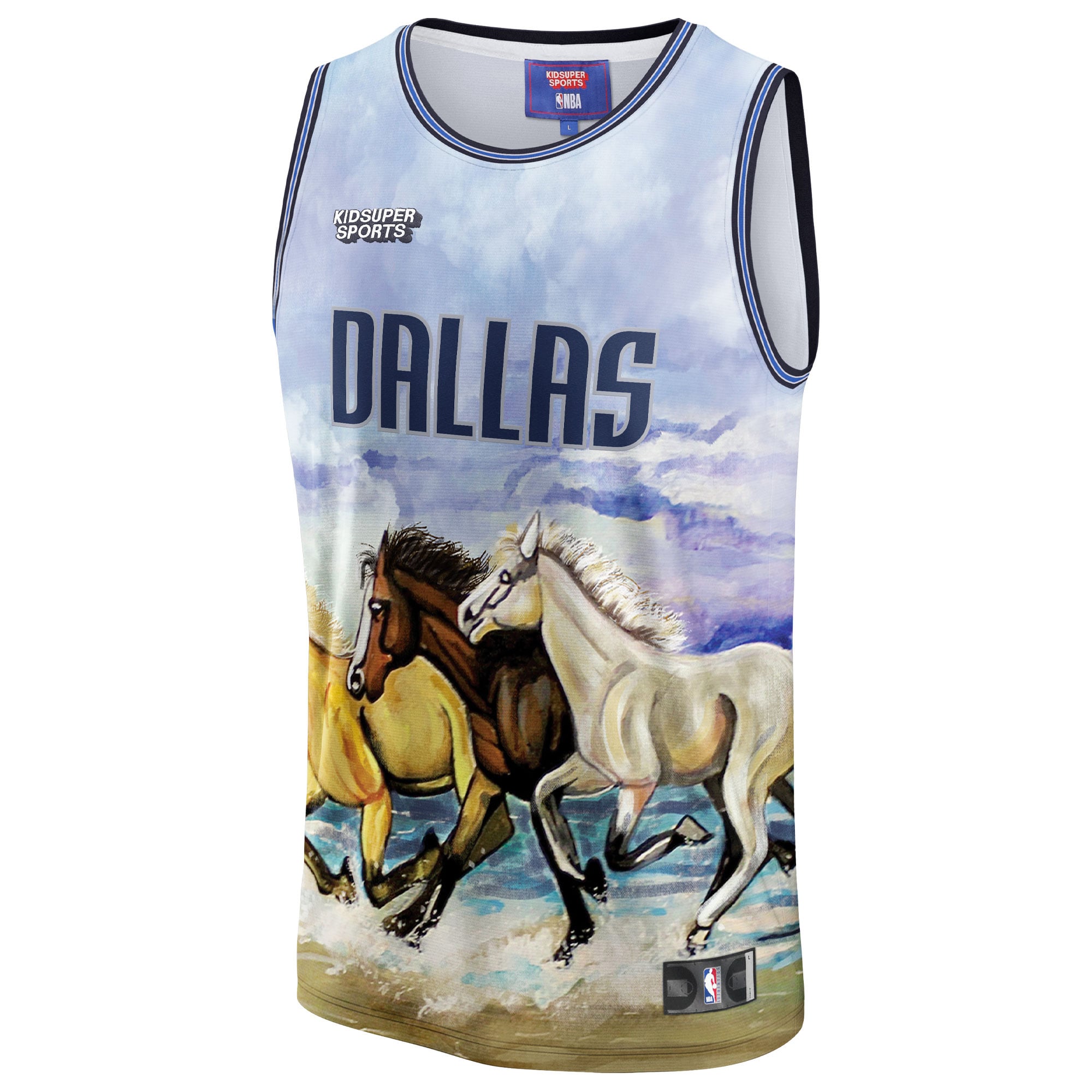 Dallas Mavericks & KidSuper Studios by Unisex Hometown Jersey - Blue - Image 3
