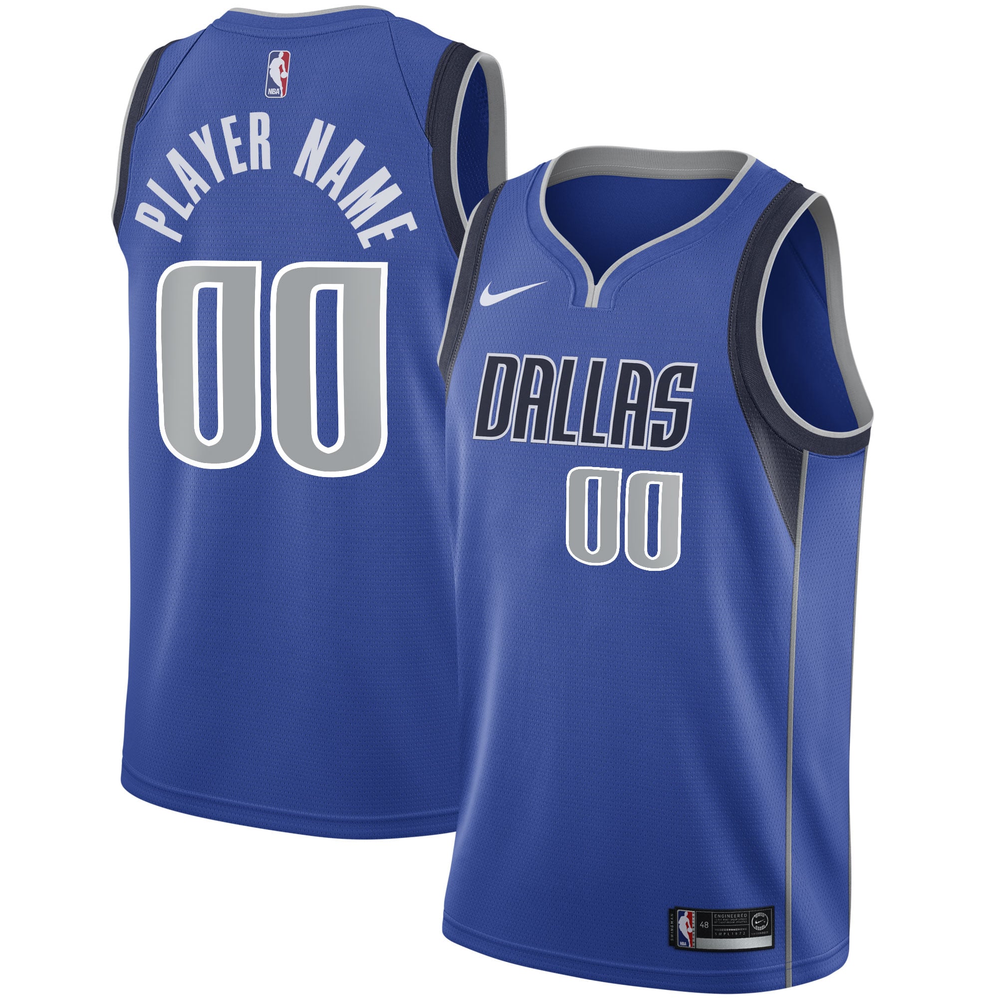 Dallas Mavericks 2020/21 Swingman Custom Jersey - Association Edition - Blue - Image 2