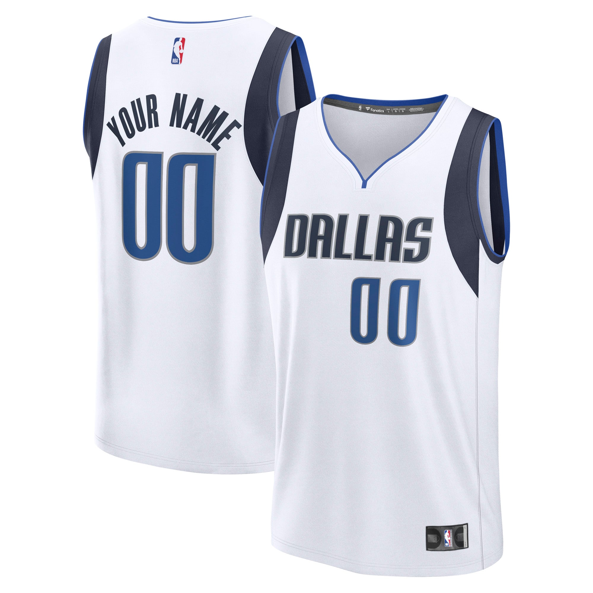 Dallas Mavericks Fast Break Custom Jersey - Association Edition - White