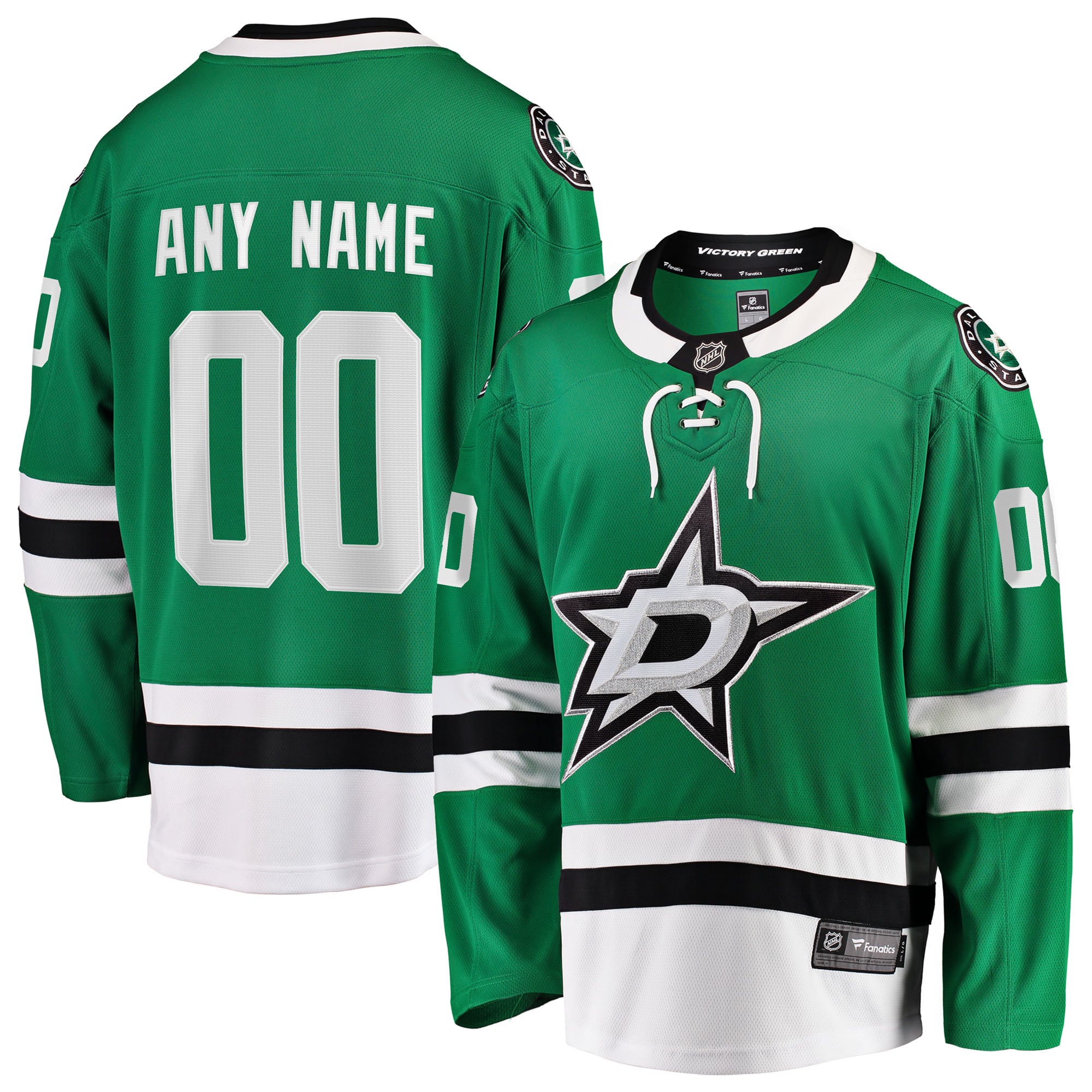 Dallas Stars Home Breakaway Custom Jersey - Green - Image 2