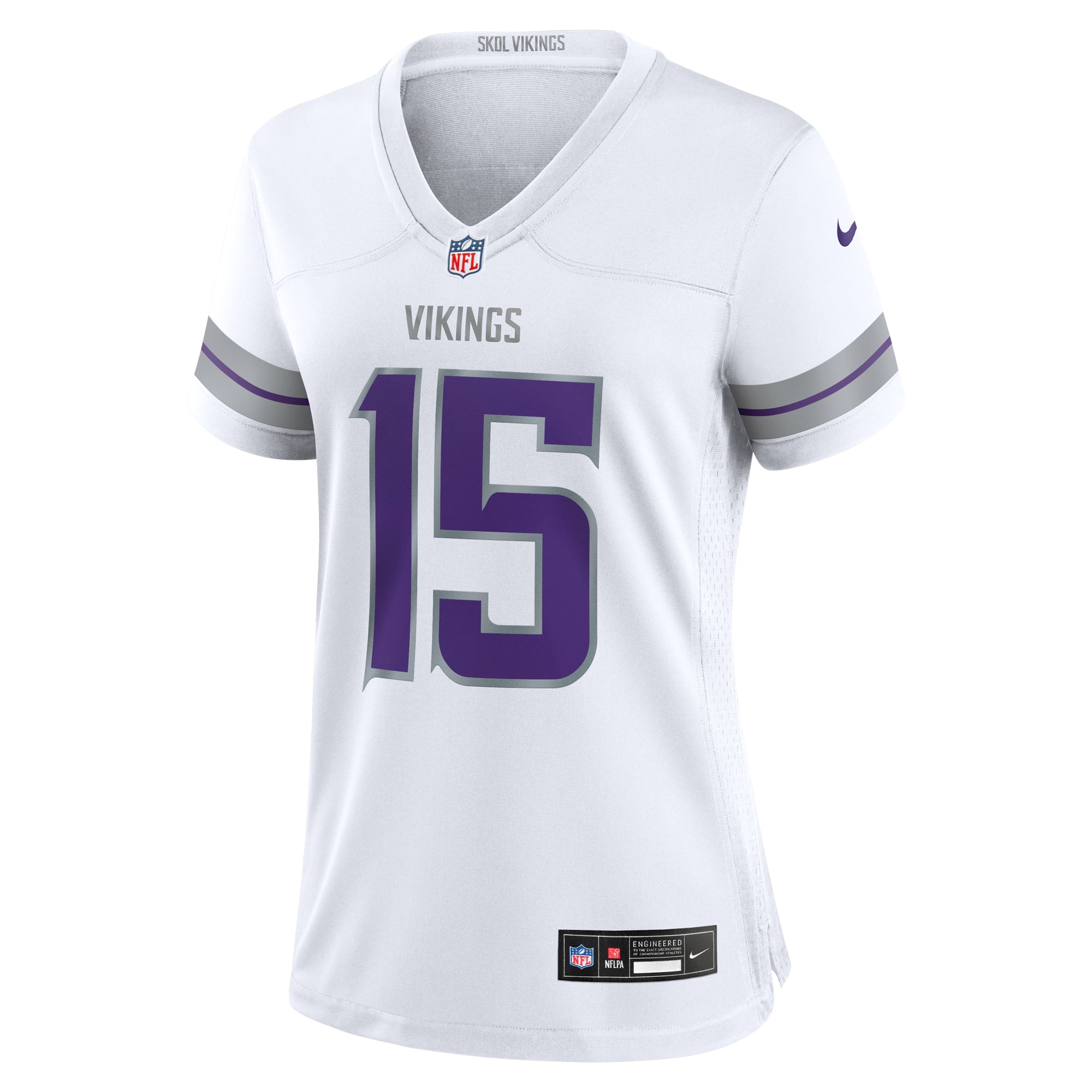 Dallas Turner Minnesota Vikings Women's Alternate Game Jersey - White - White - Image 3
