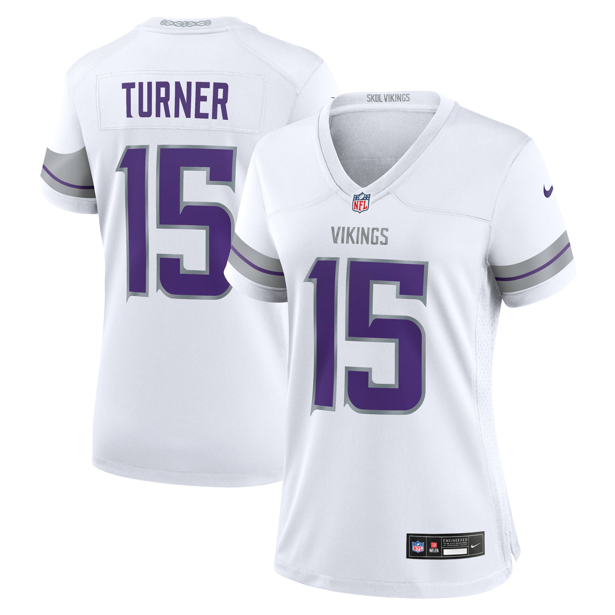 Dallas Turner Minnesota Vikings Women's Alternate Game Jersey - White - White - Image 2