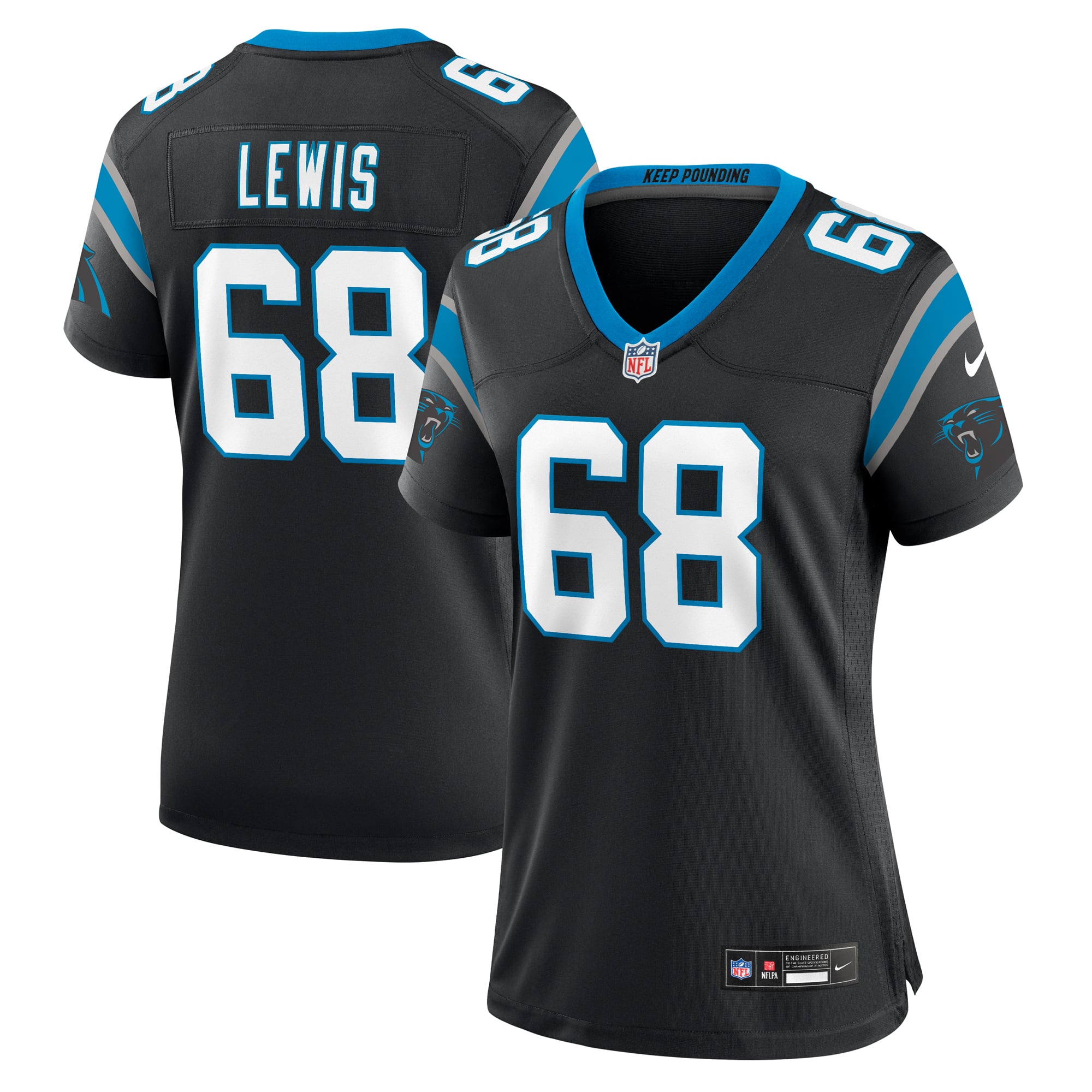 Damien Lewis Carolina Panthers Women's Game Jersey - Black - Image 2